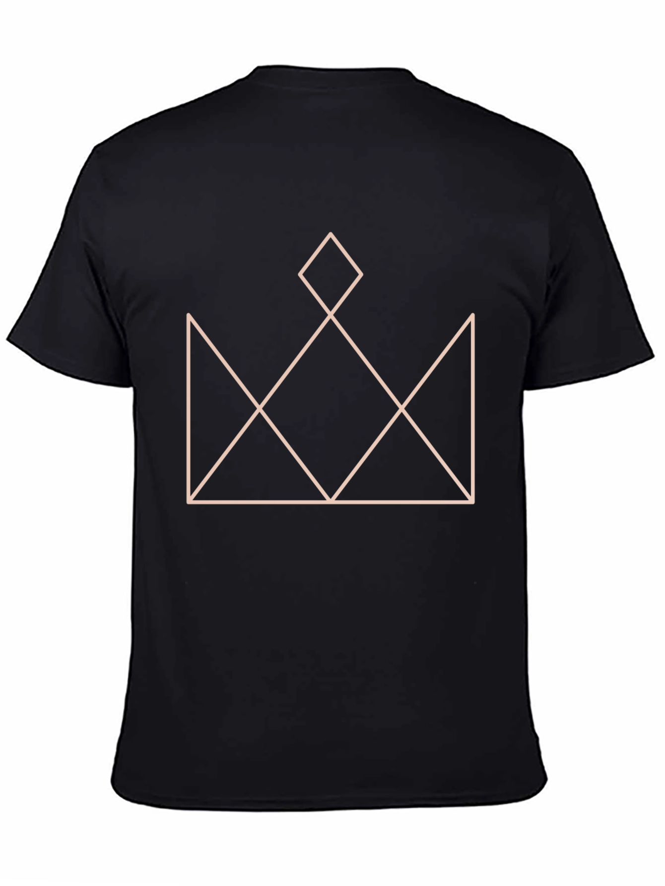 Geometric Crown Graphic T-Shirt - Stylish Black Tee