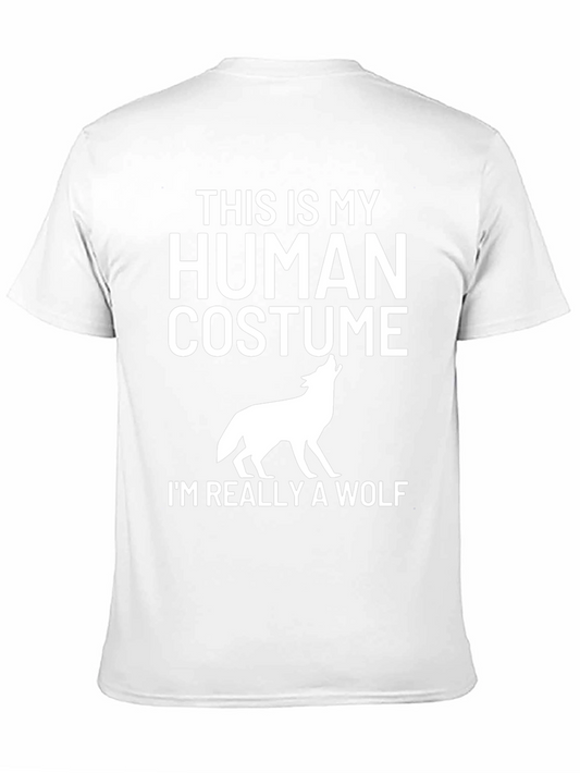 Human Costume Wolf T-Shirt - Funny Halloween Tee