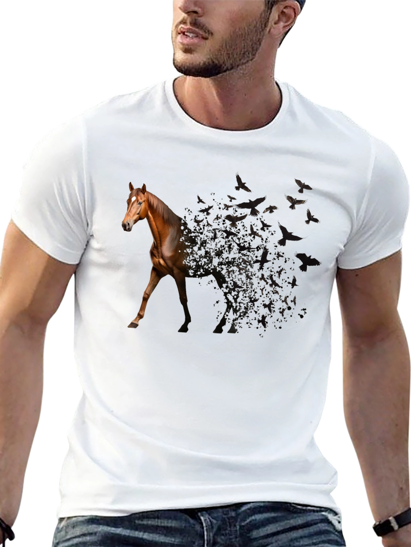 Horse to Birds Black Graphic Tee