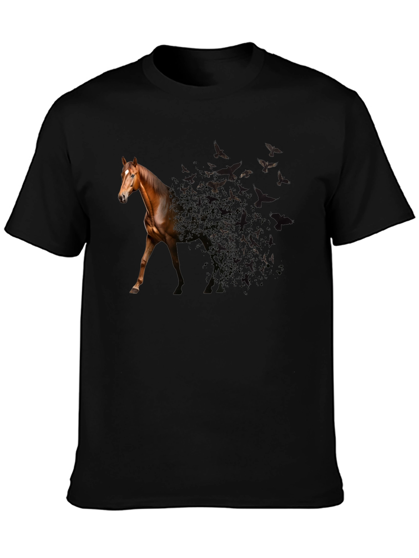 Horse to Birds Black Graphic Tee