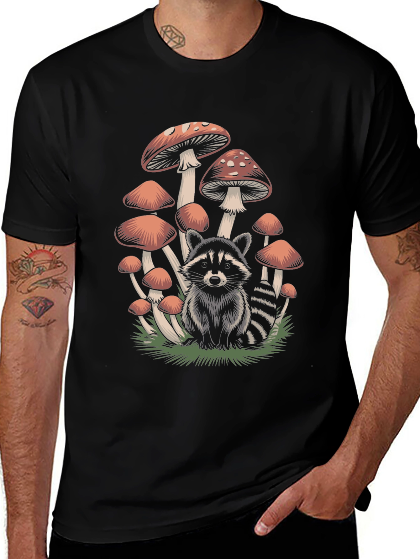 Raccoon & Mushroom Graphic Tee