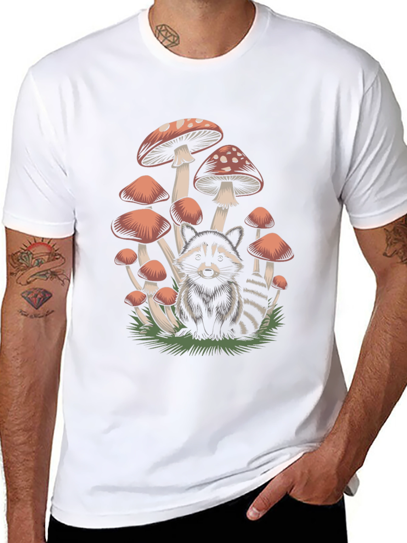 Raccoon & Mushroom Graphic Tee