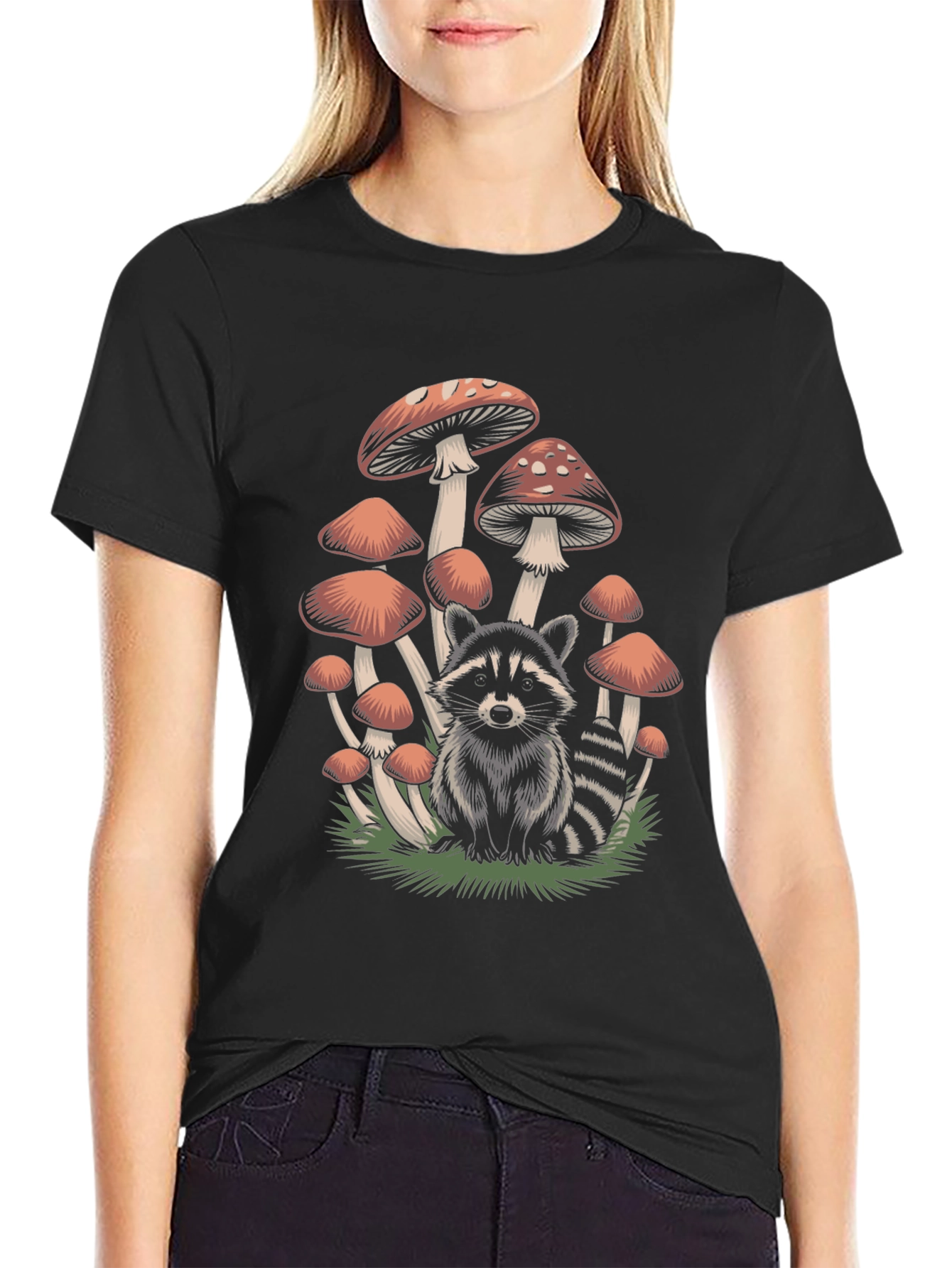 Raccoon & Mushroom Graphic Tee