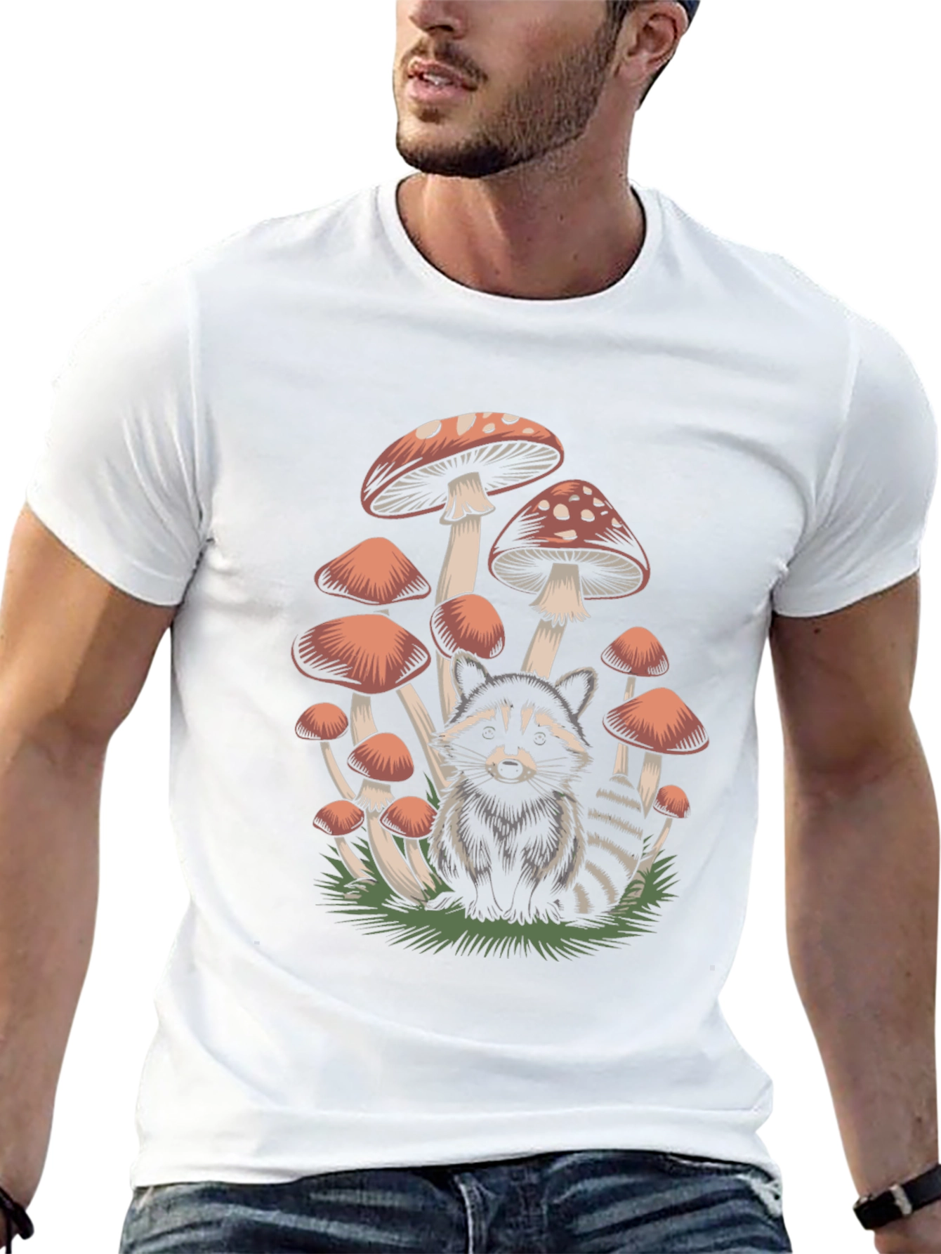 Raccoon & Mushroom Graphic Tee