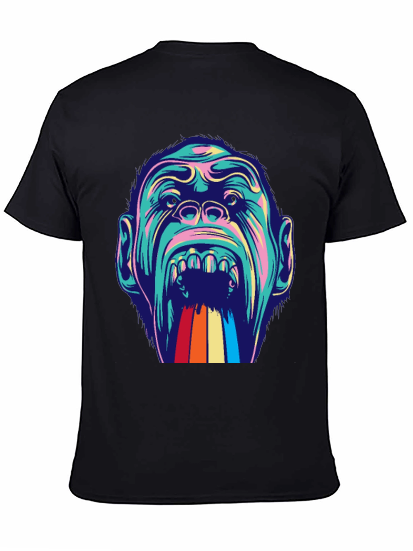 Retro Gorilla Graphic Tee - Mens Black T-Shirt