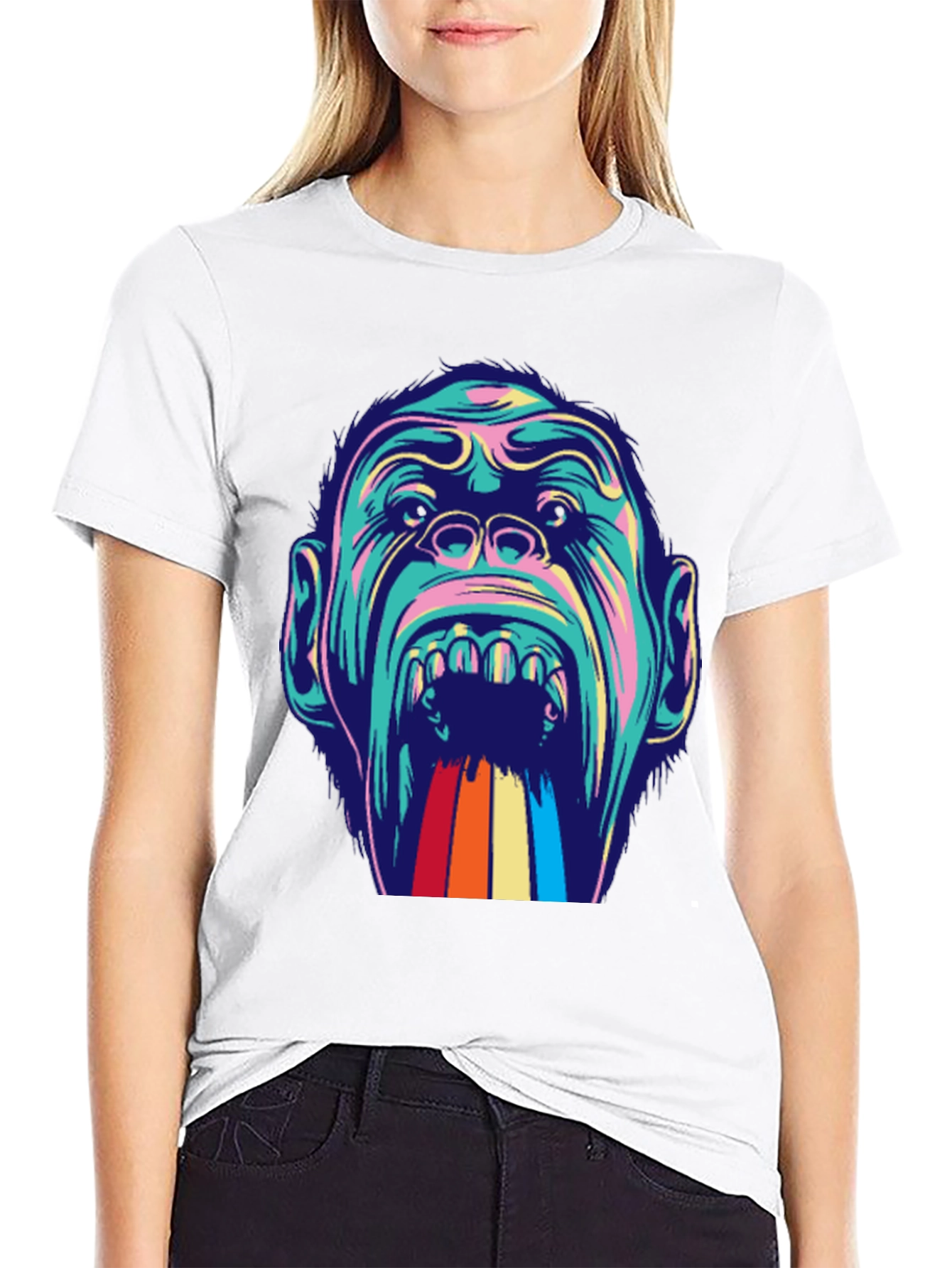 Retro Gorilla Graphic Tee - Mens Black T-Shirt