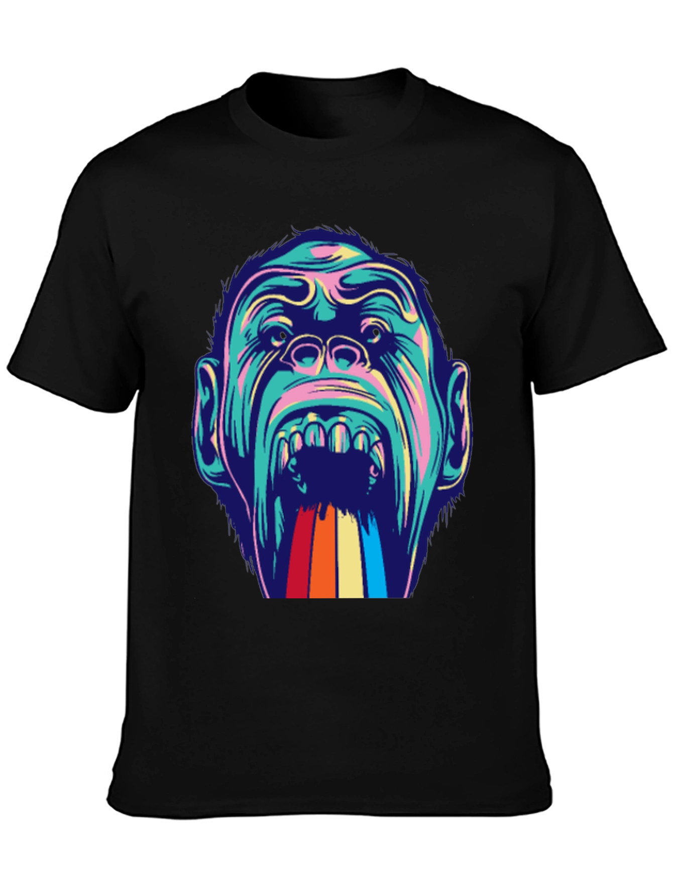 Retro Gorilla Graphic Tee - Mens Black T-Shirt