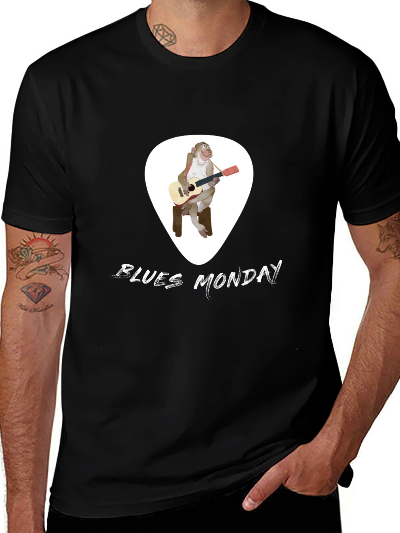 Blues Monday Monkey Guitarist T-Shirt