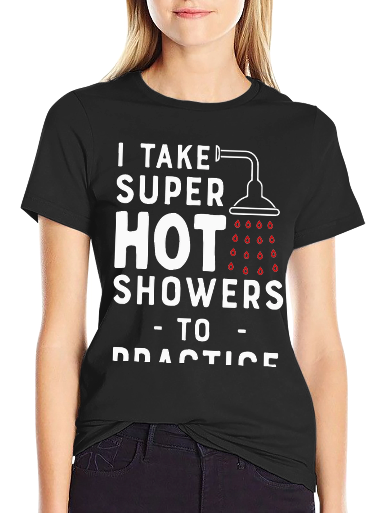 Humorous Hot Showers Graphic T-Shirt