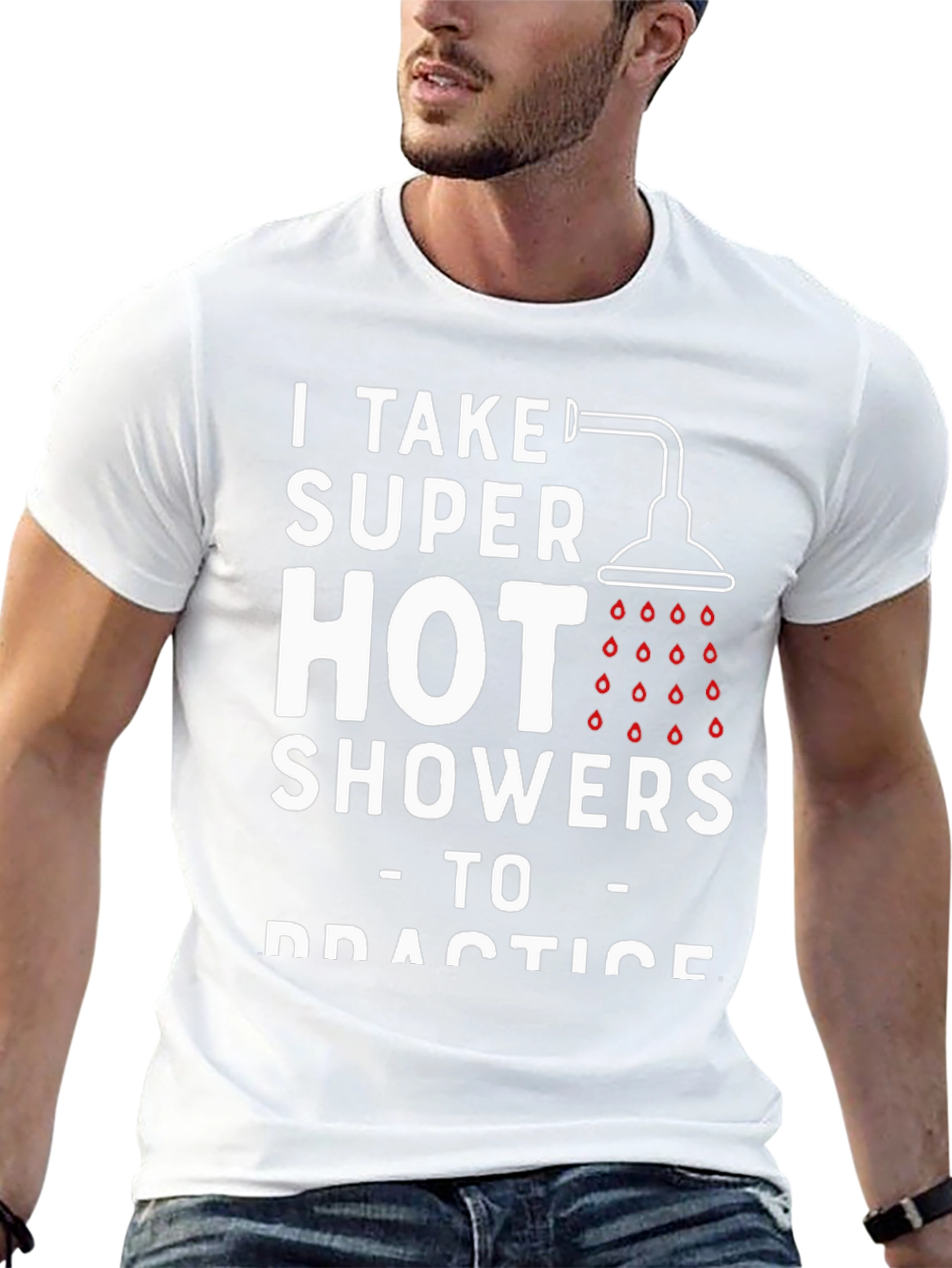 Humorous Hot Showers Graphic T-Shirt