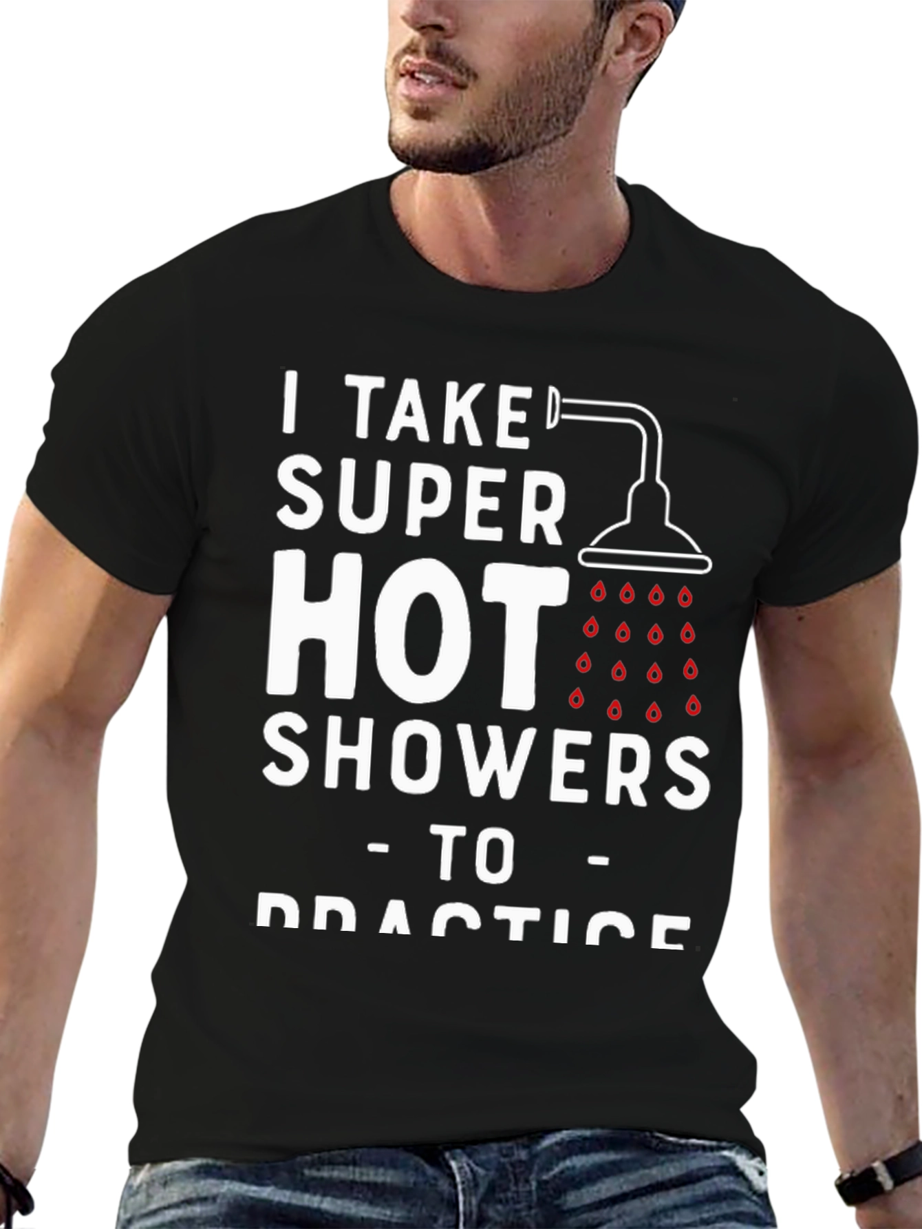 Humorous Hot Showers Graphic T-Shirt