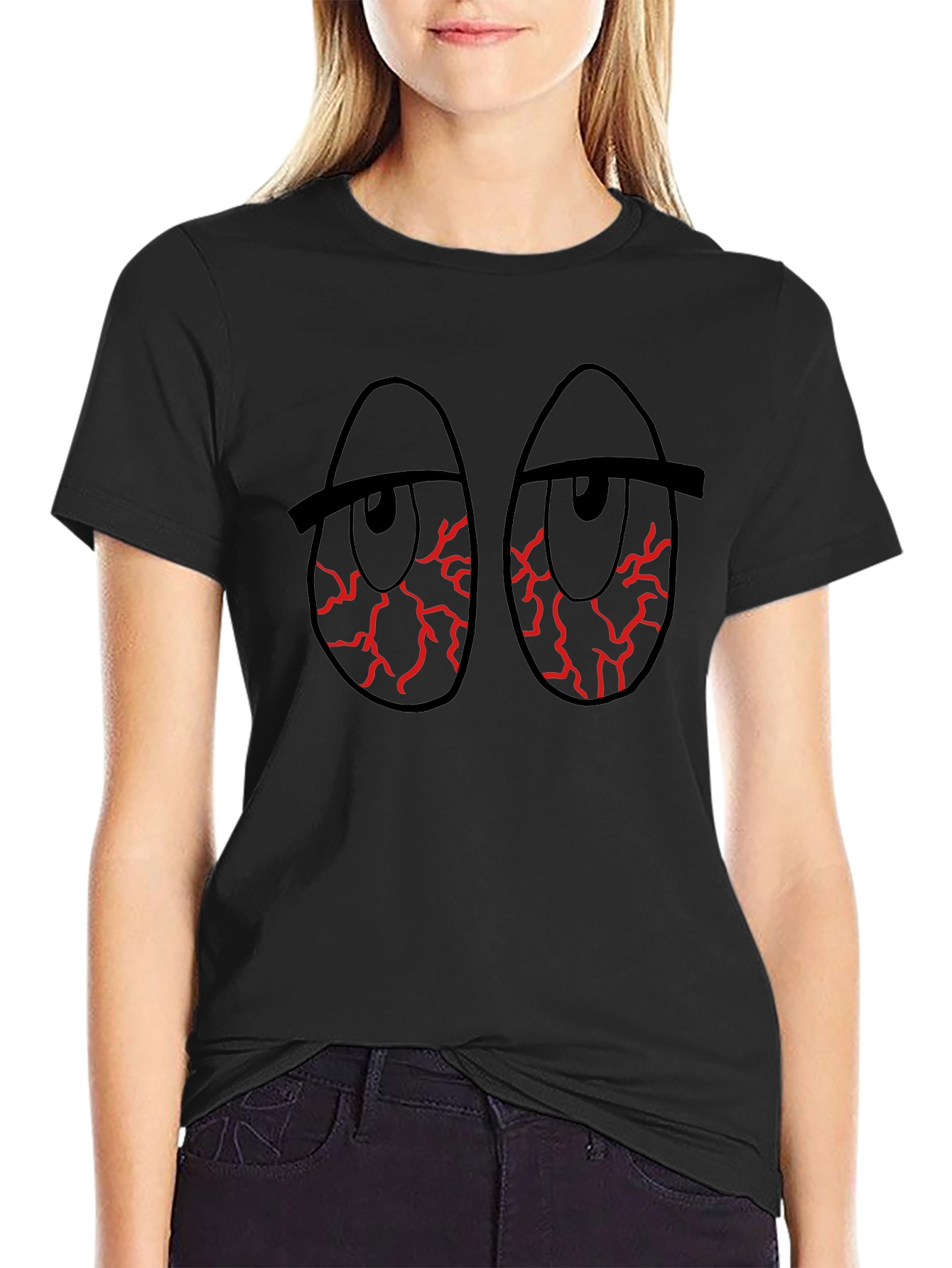 Red Eye Graphic Black T-Shirt