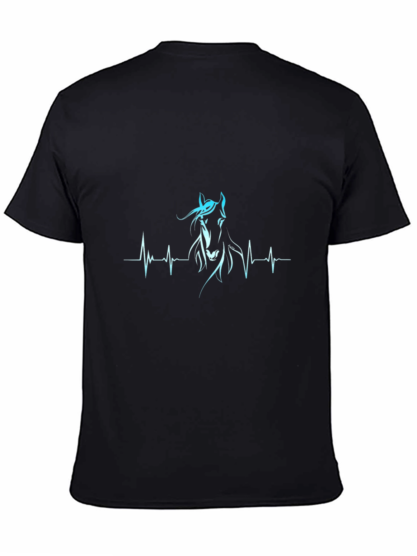 Horse Heartbeat T-Shirt - Mens Black Tee