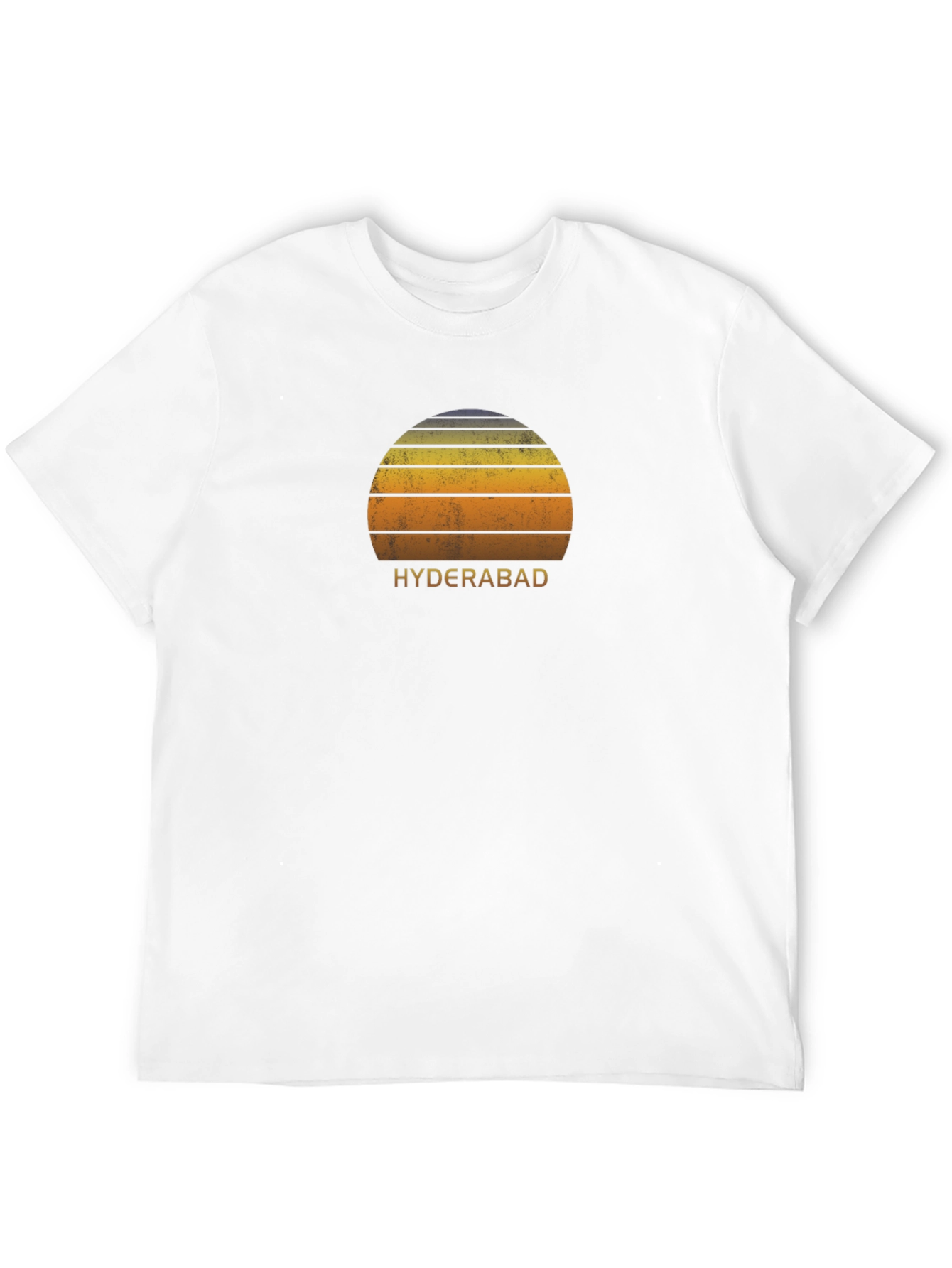 Hyderabad Sunset Graphic Tee - Retro Style Black T-Shirt