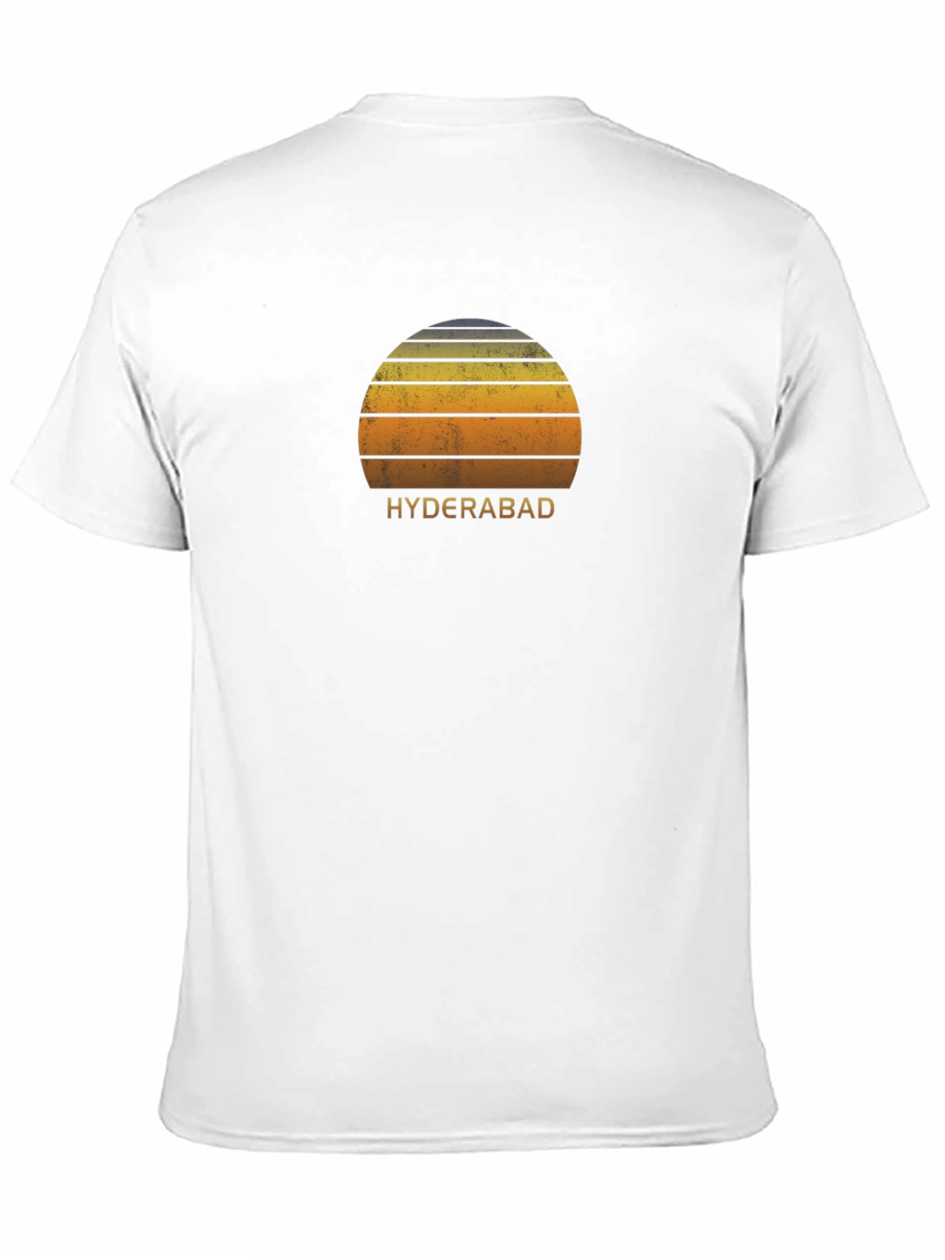 Hyderabad Sunset Graphic Tee - Retro Style Black T-Shirt