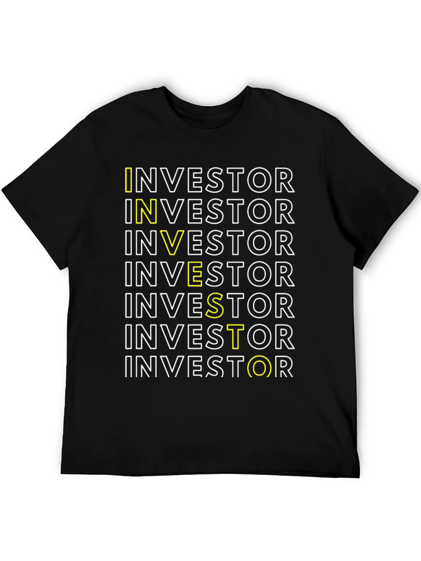 Investor Word Art Black T-Shirt