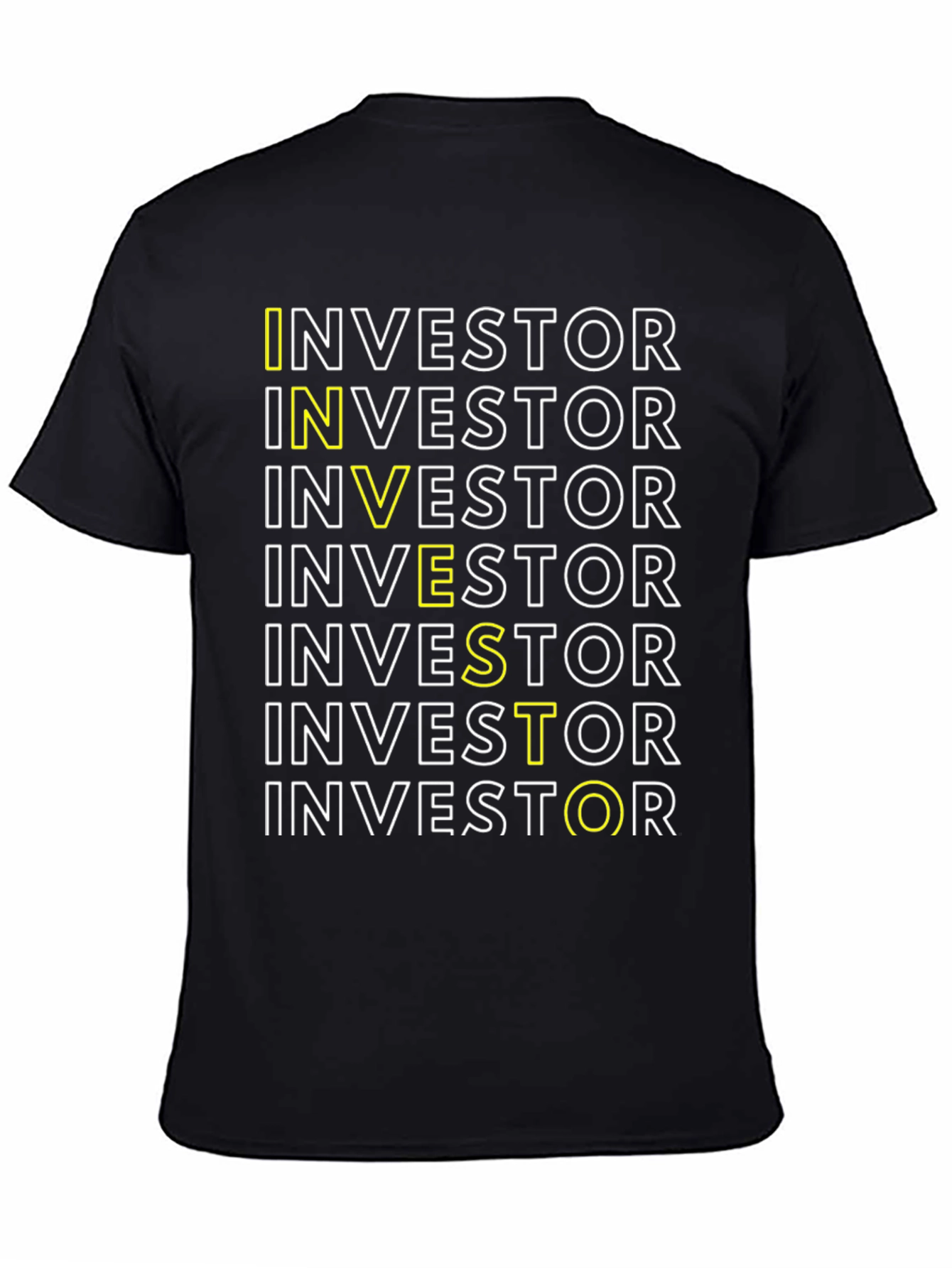 Investor Word Art Black T-Shirt