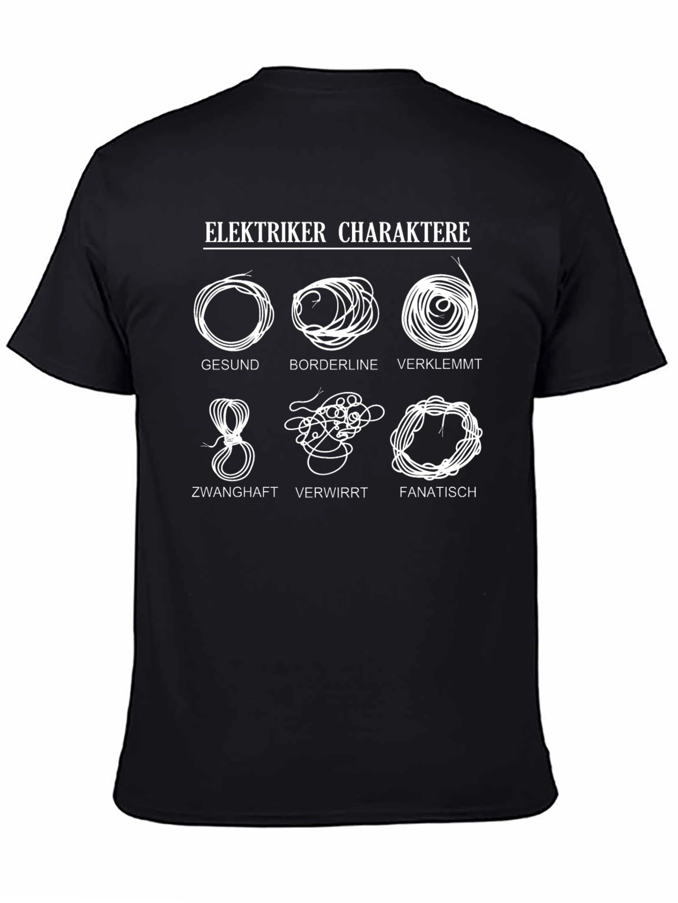 Elektriker Charaktere T-Shirt - Funny Electrician Tee