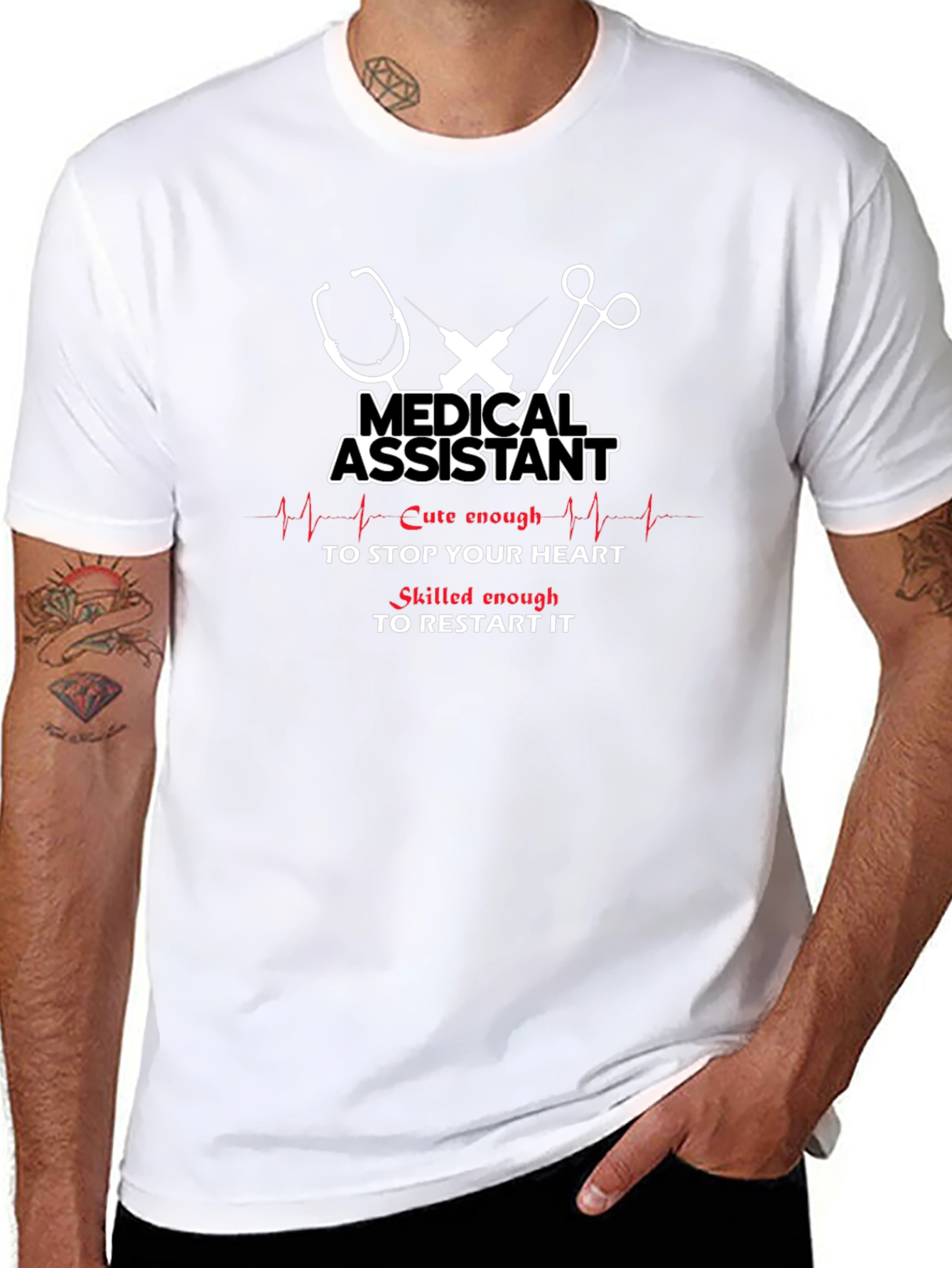 Medical Assistant Heartbeat T-Shirt - Funny MA Tee