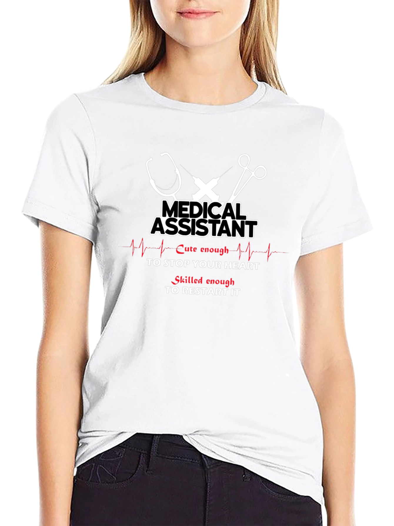 Medical Assistant Heartbeat T-Shirt - Funny MA Tee