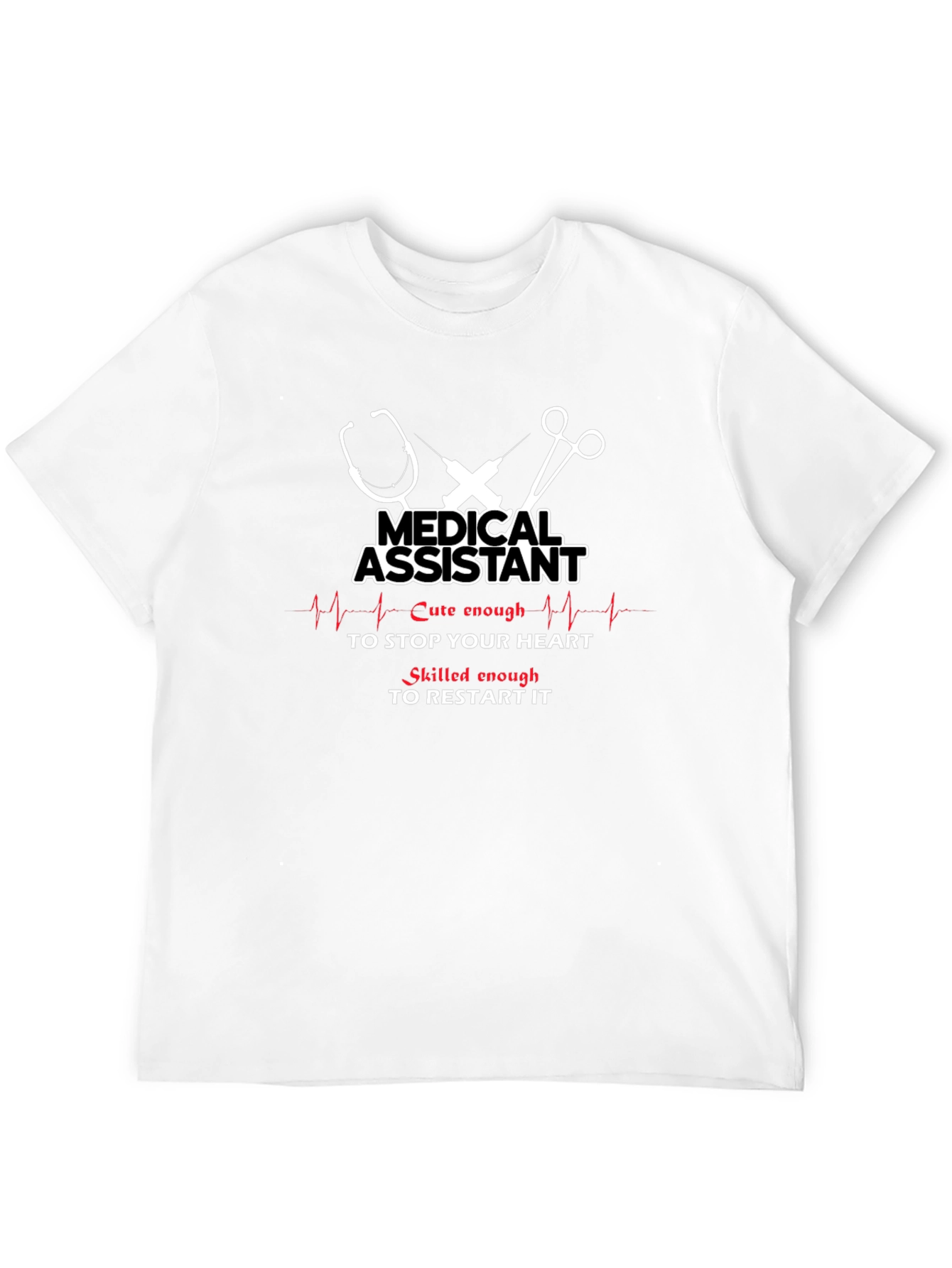 Medical Assistant Heartbeat T-Shirt - Funny MA Tee