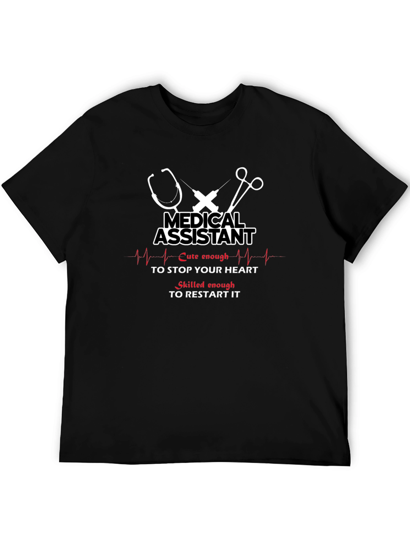 Medical Assistant Heartbeat T-Shirt - Funny MA Tee