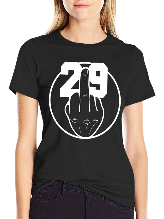 29 Middle Finger T-Shirt - Black Crew Neck