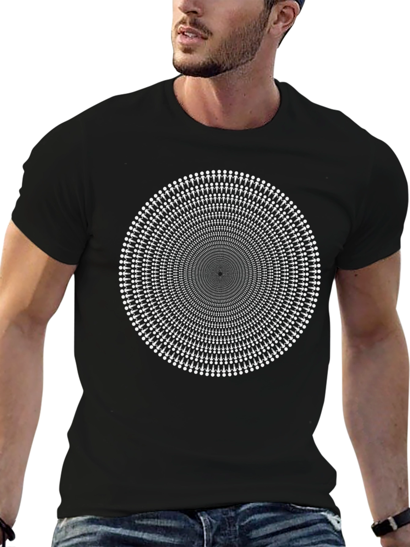 Optical Illusion Graphic Black T-Shirt