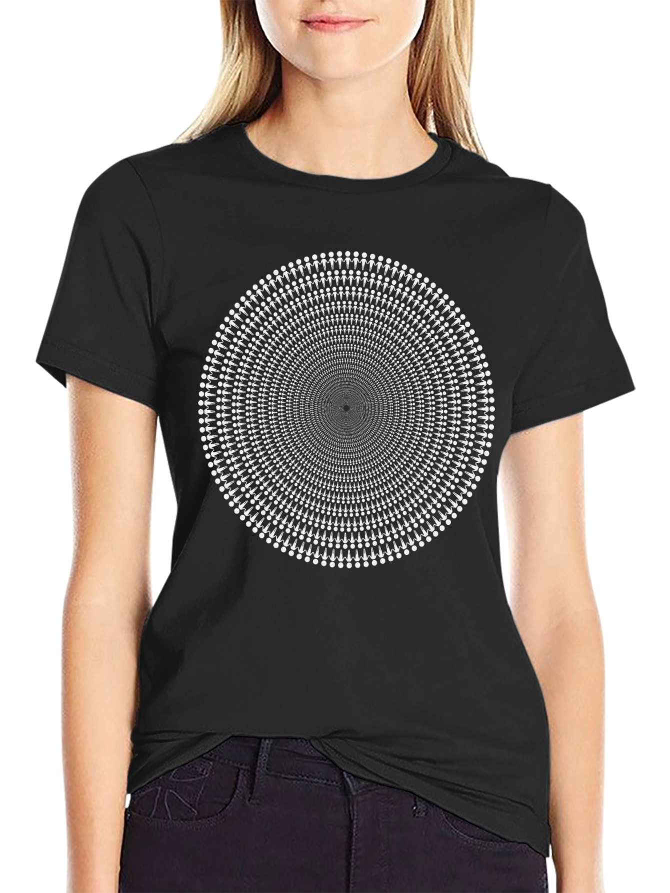 Optical Illusion Graphic Black T-Shirt