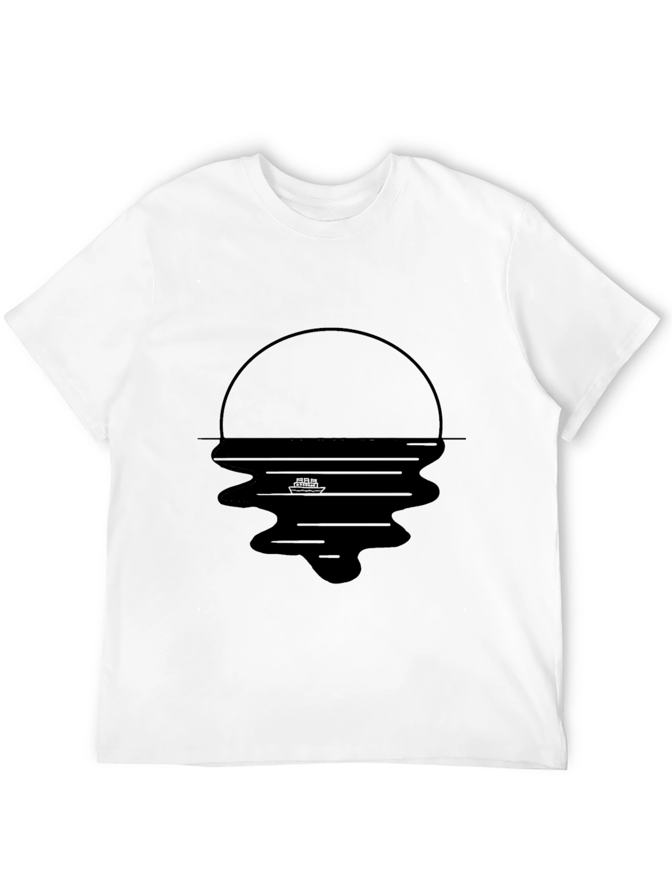 Black Graphic Tee - Sunset Reflection