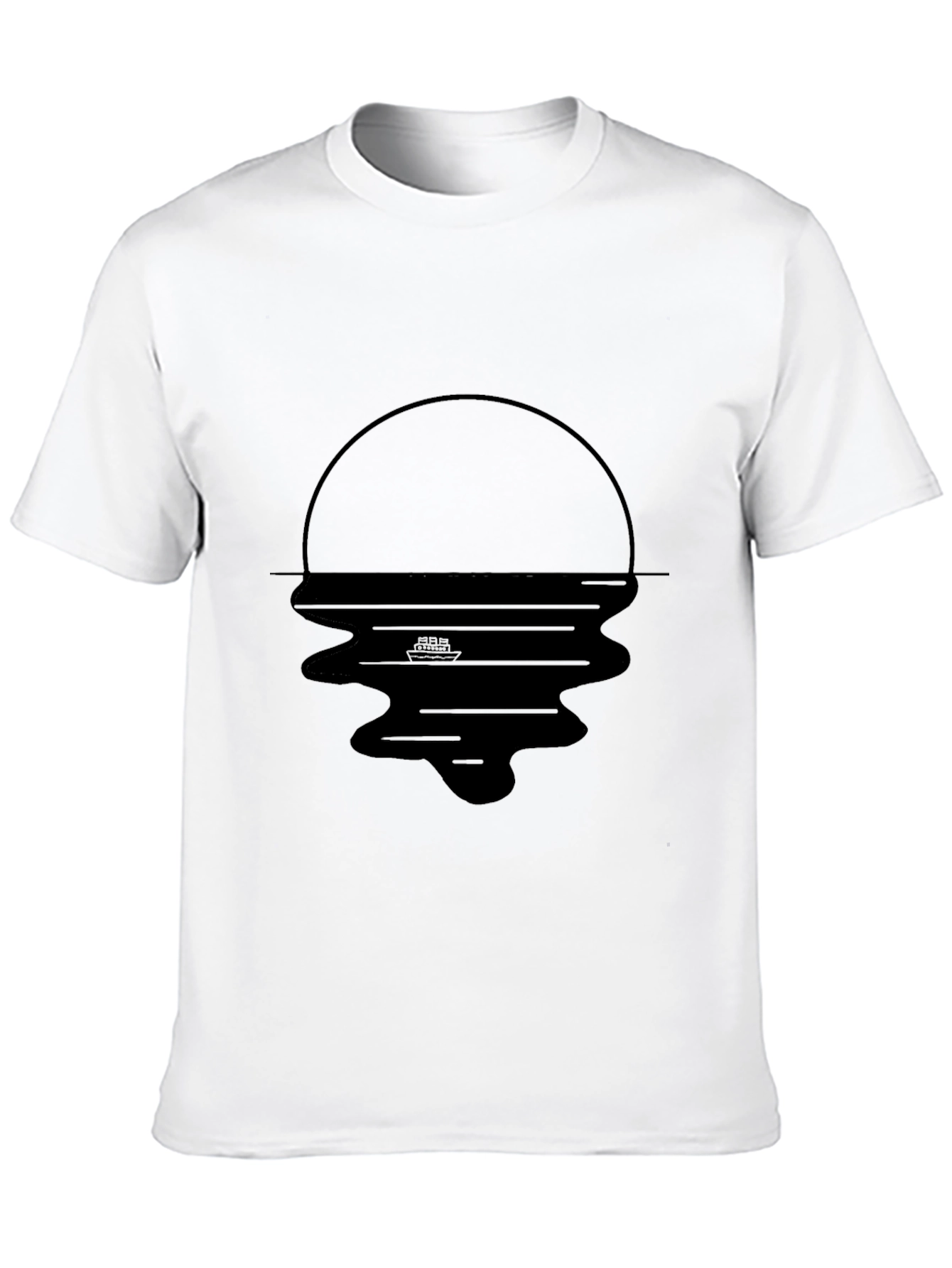 Black Graphic Tee - Sunset Reflection