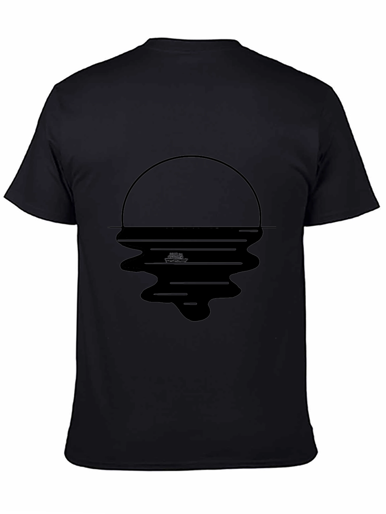Black Graphic Tee - Sunset Reflection