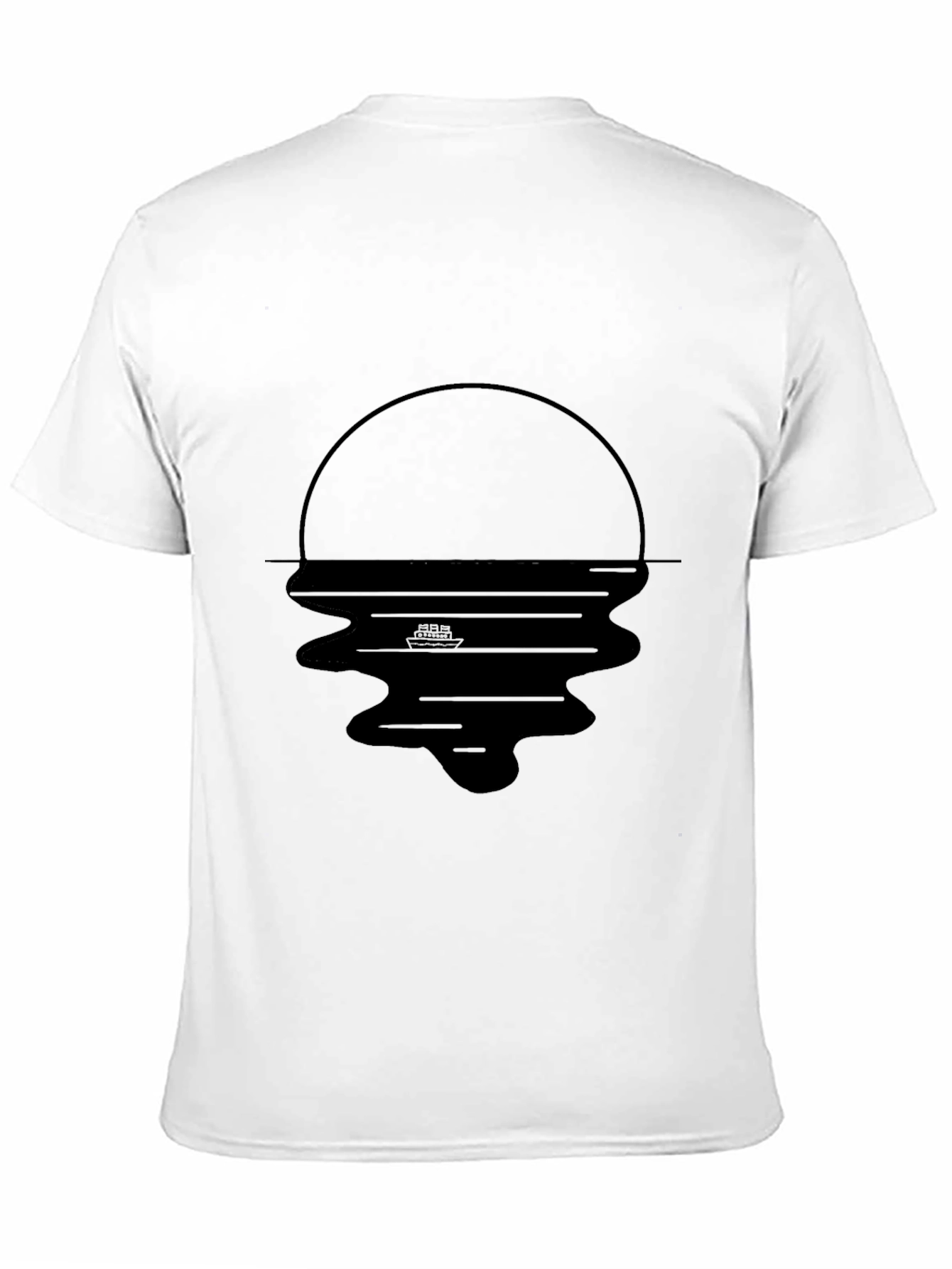 Black Graphic Tee - Sunset Reflection
