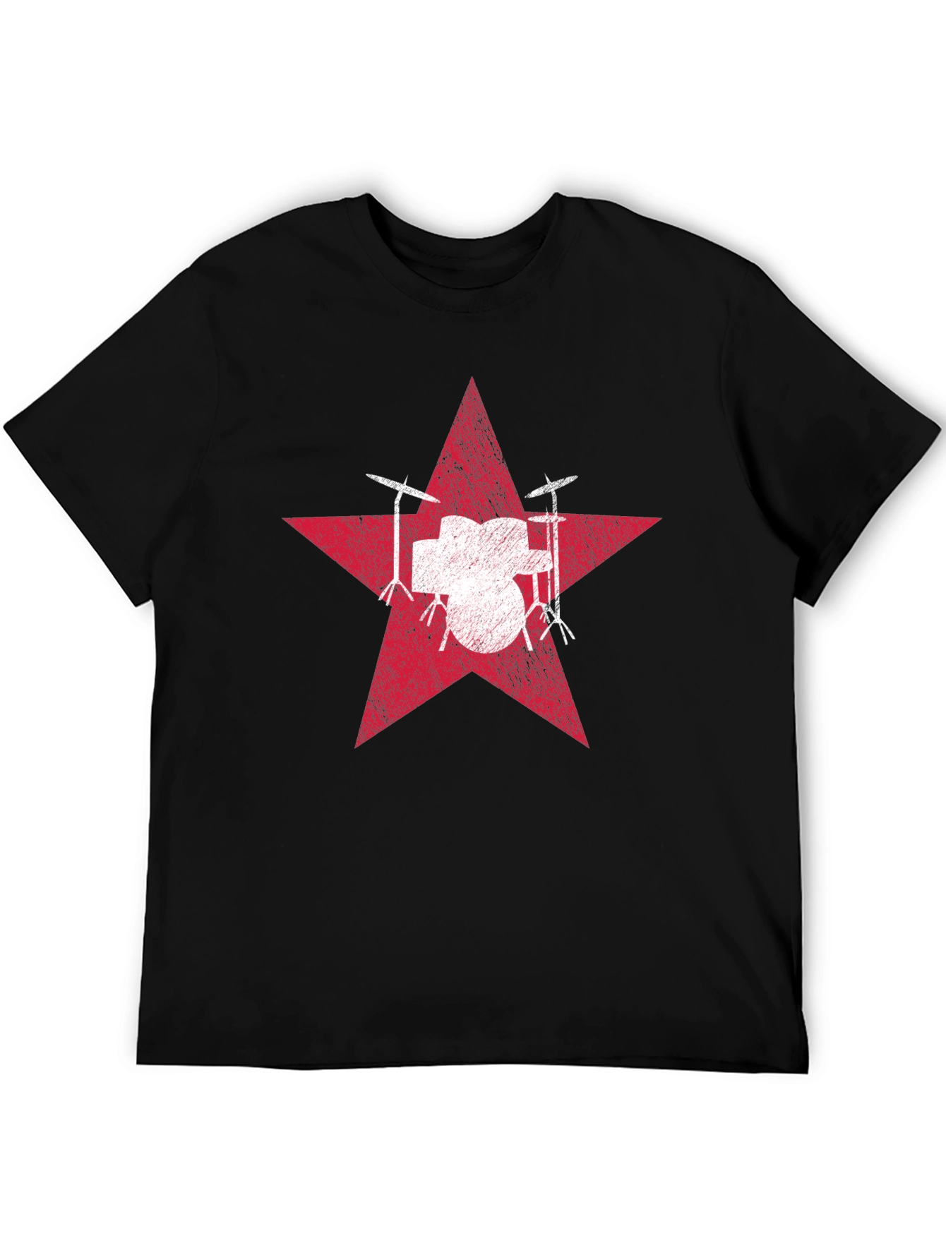Red Star Drum Set Graphic Tee - Black