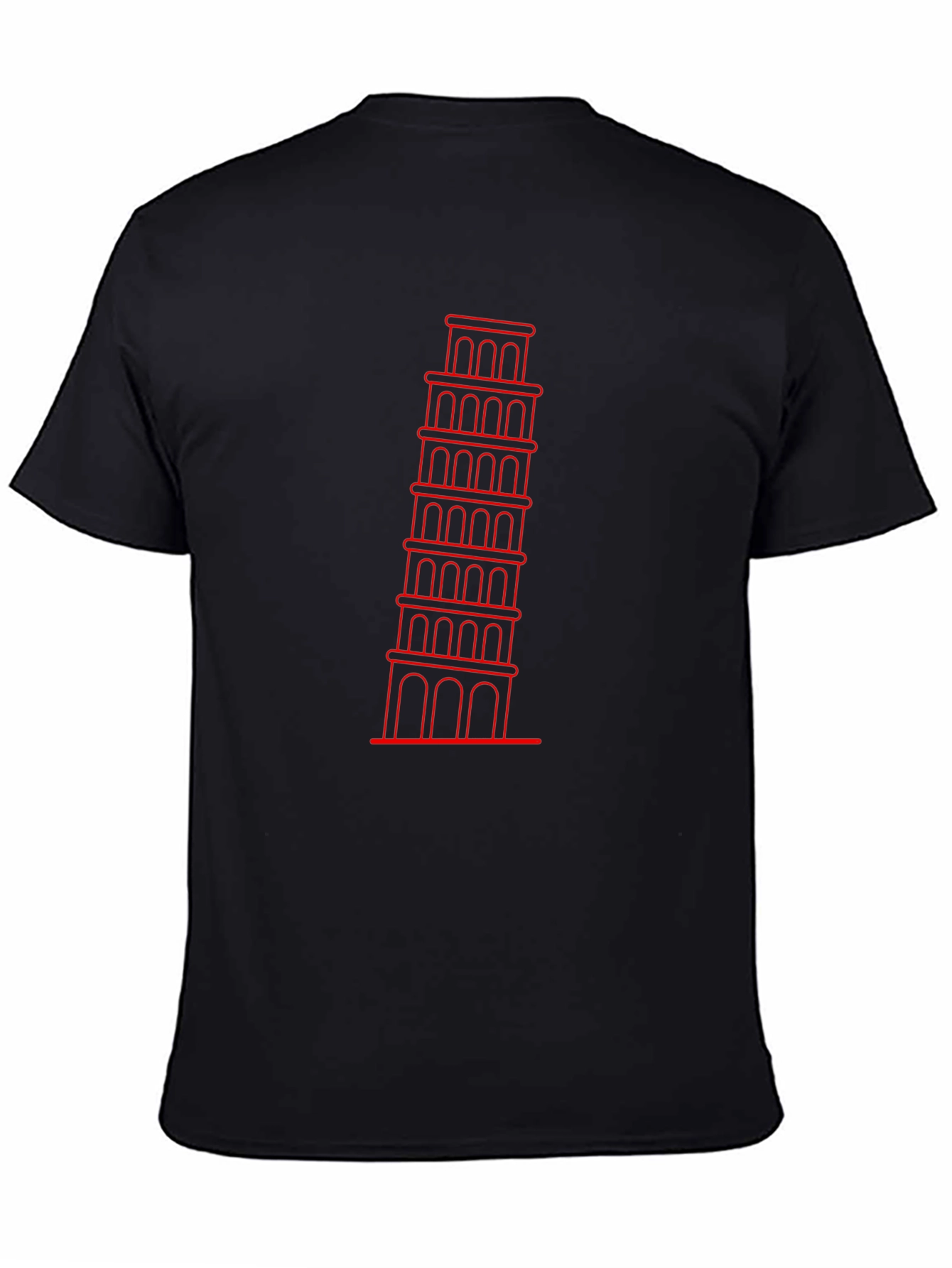 Leaning Tower of Pisa Graphic Tee - Black
