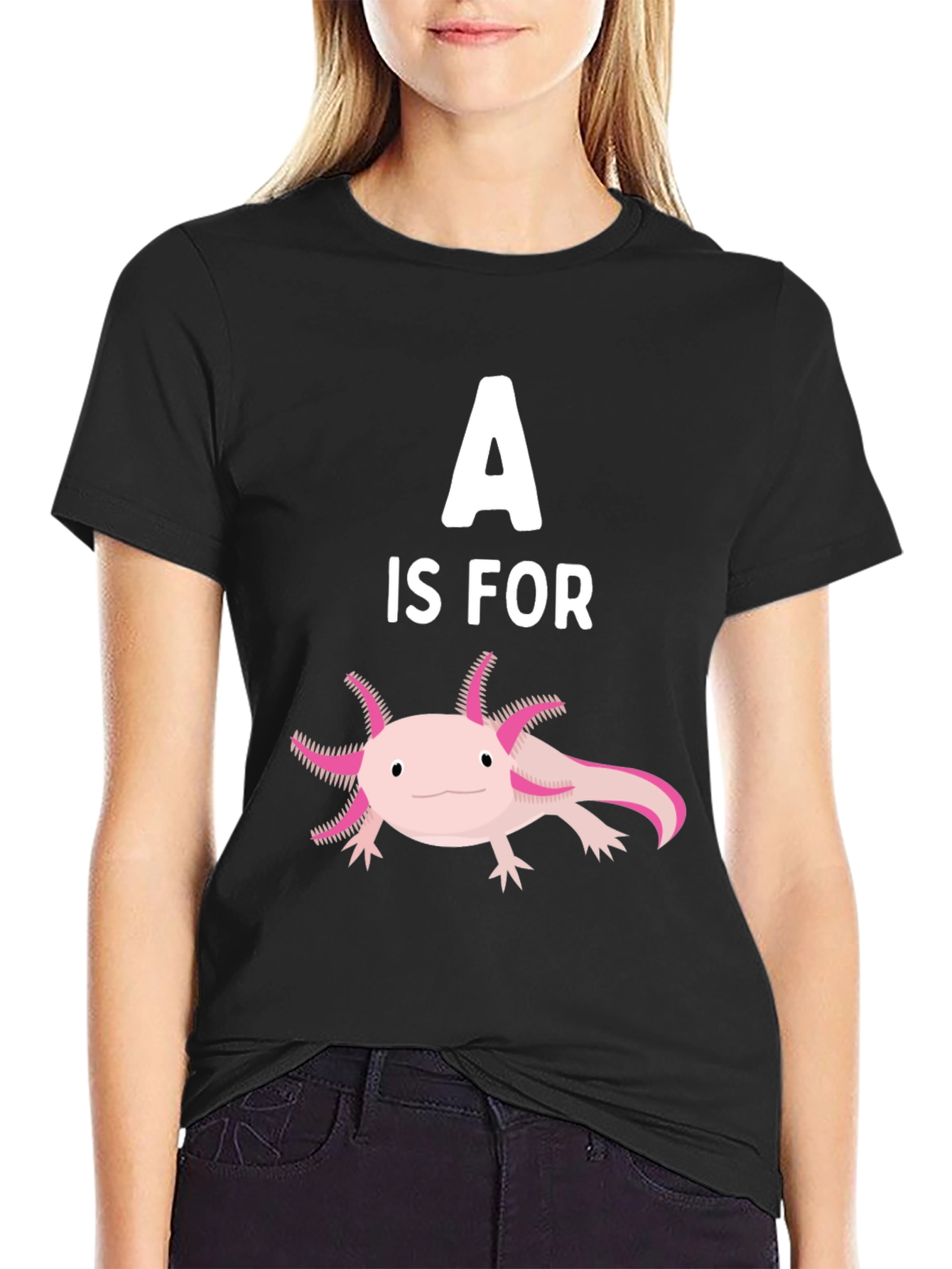 A is for Axolotl T-Shirt Funny Amphibian Tee