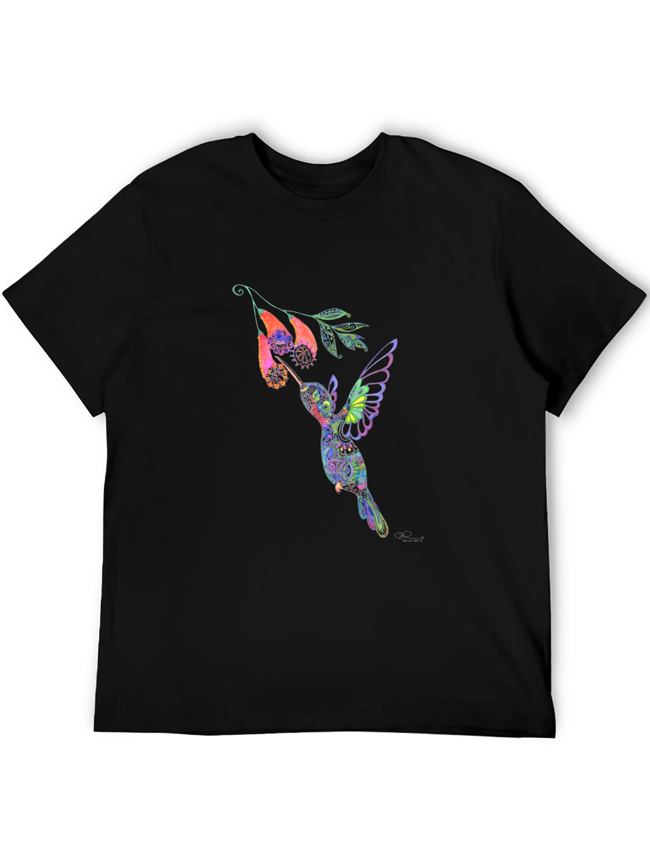 Hummingbird Graphic Black T-Shirt