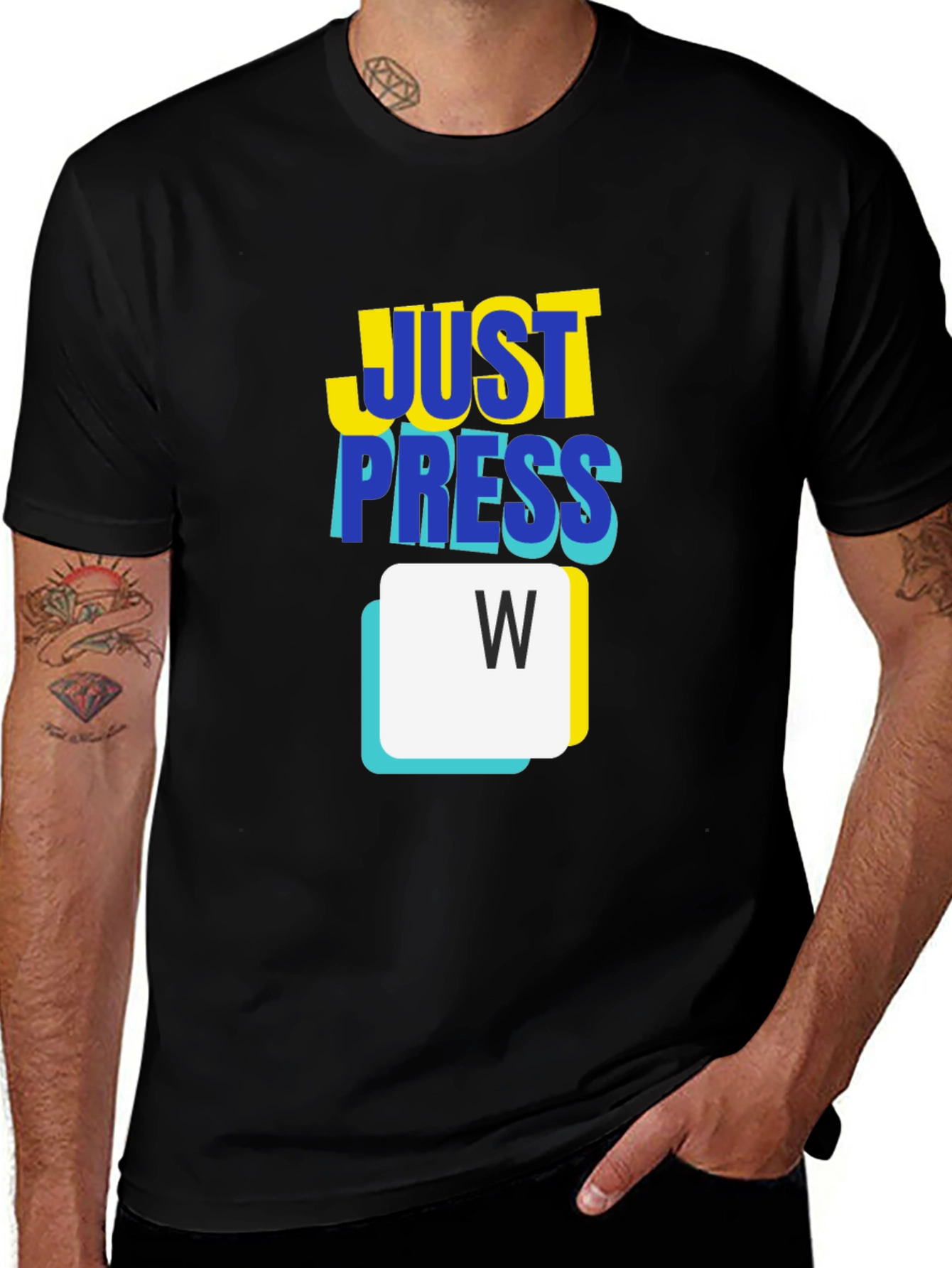 Just Press W Gaming T-Shirt - Black