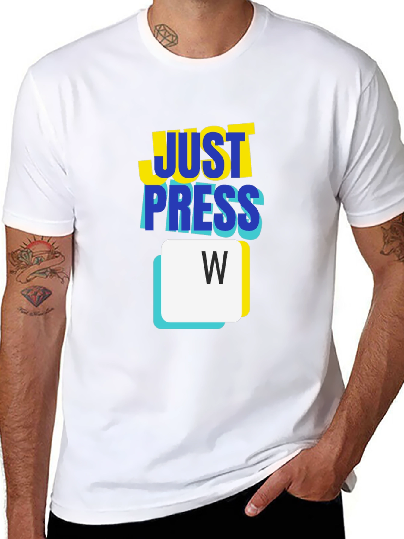 Just Press W Gaming T-Shirt - Black