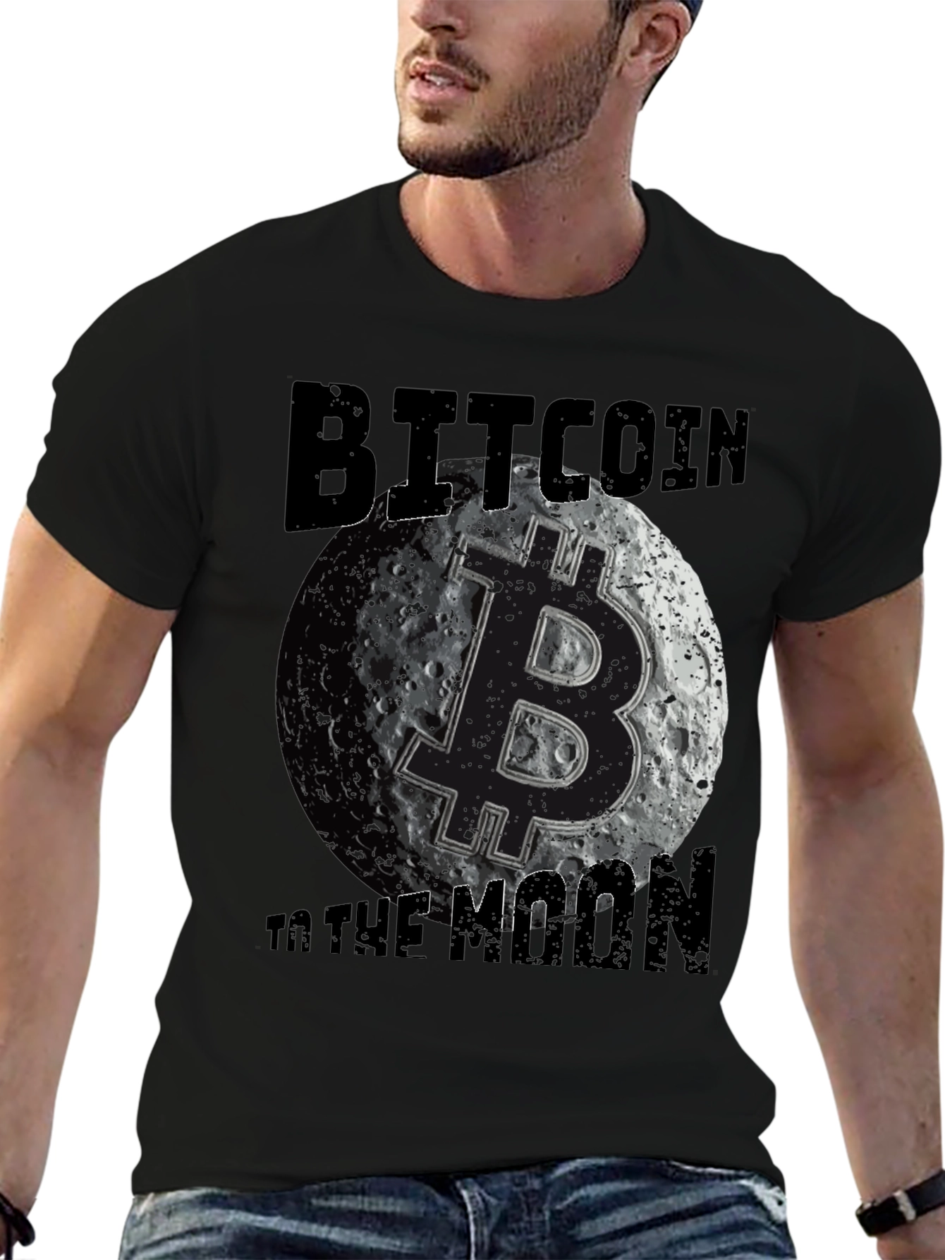 Bitcoin To The Moon Graphic Tee Crypto T-Shirt