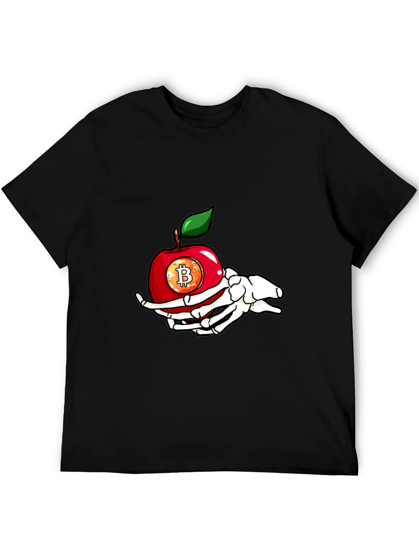 Bitcoin Apple Skeleton Hand T-Shirt