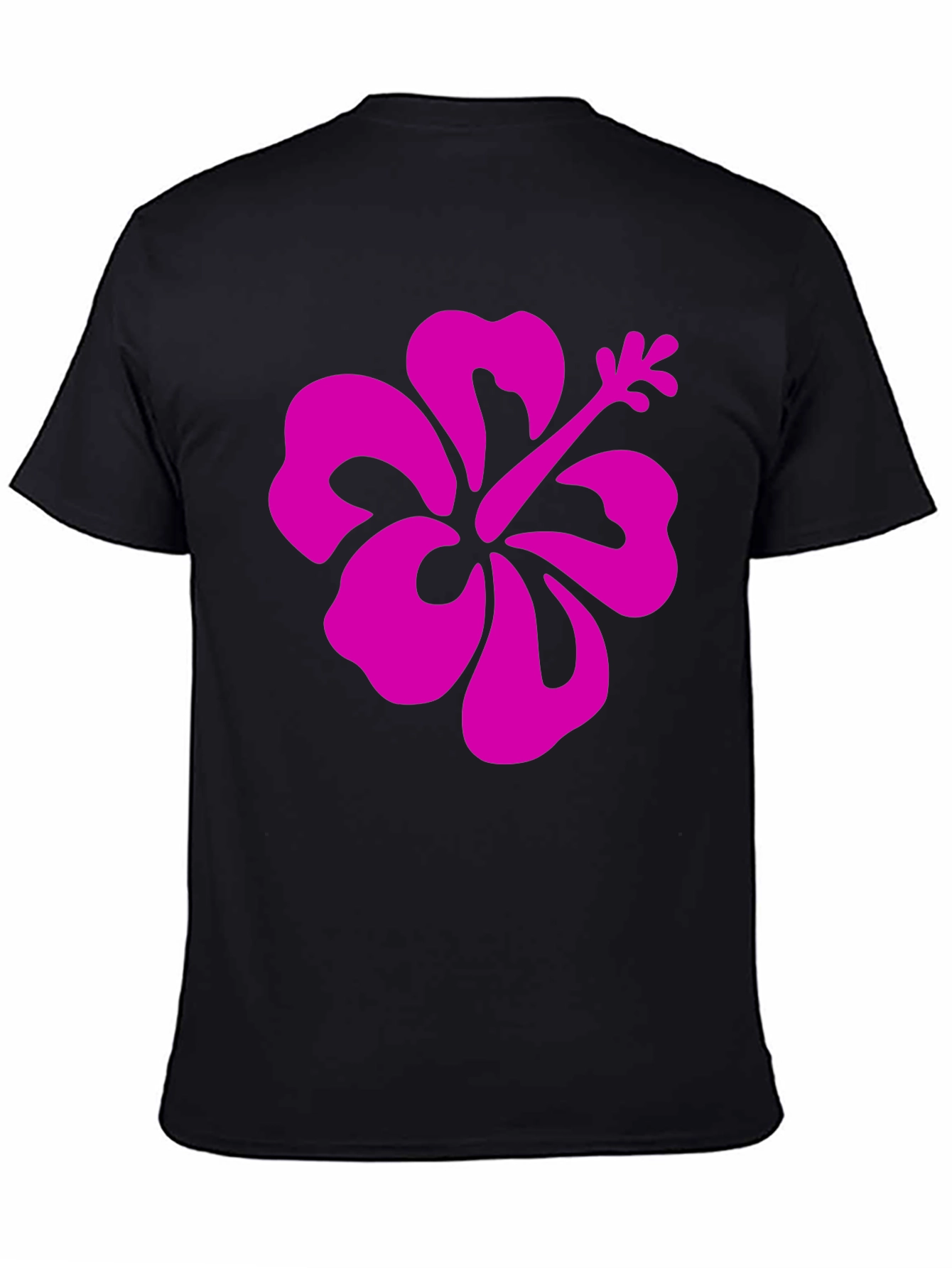 Hibiscus Graphic Tee - Casual Black T-Shirt