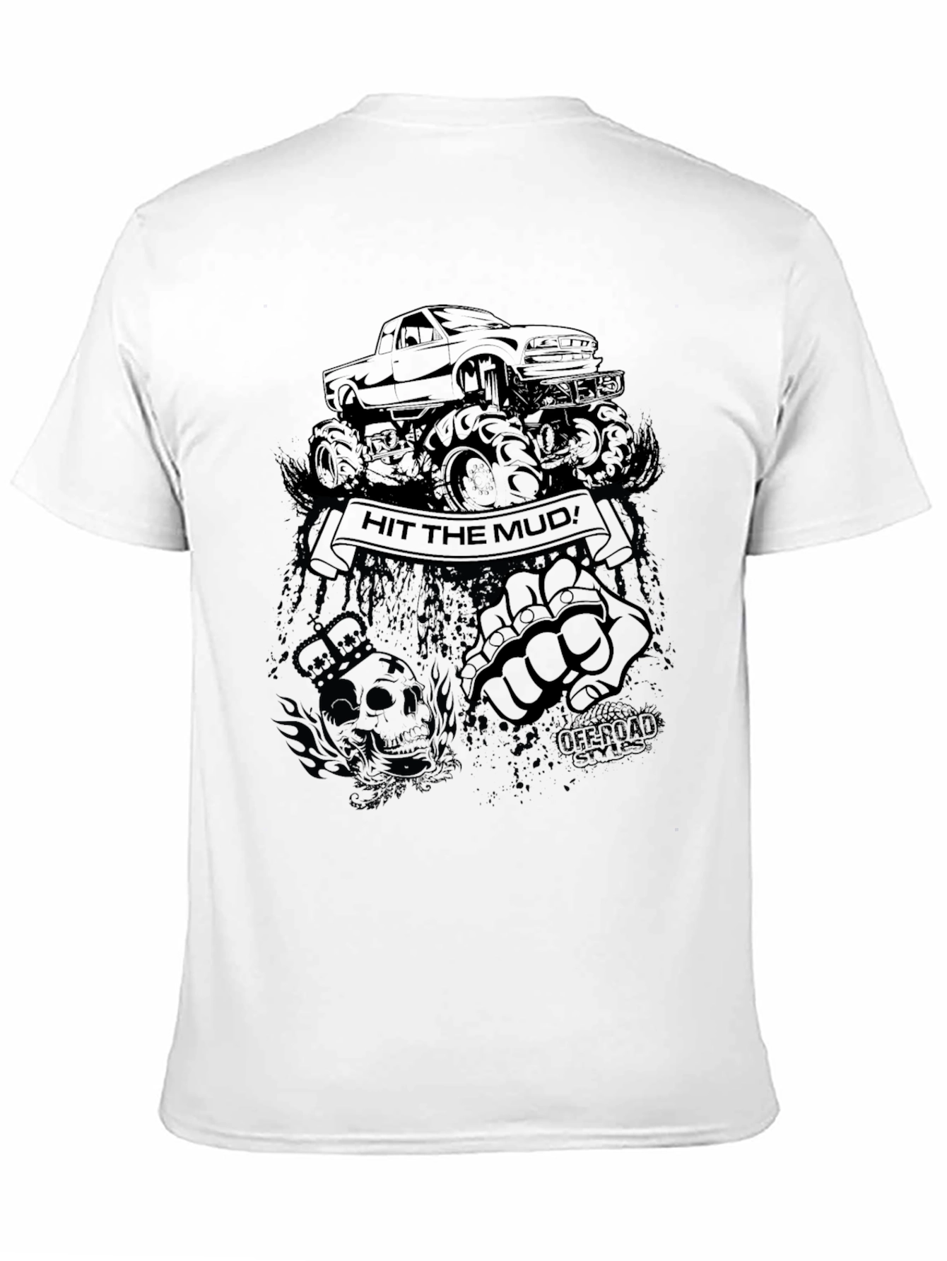 Hit the Mud Black Graphic T-Shirt