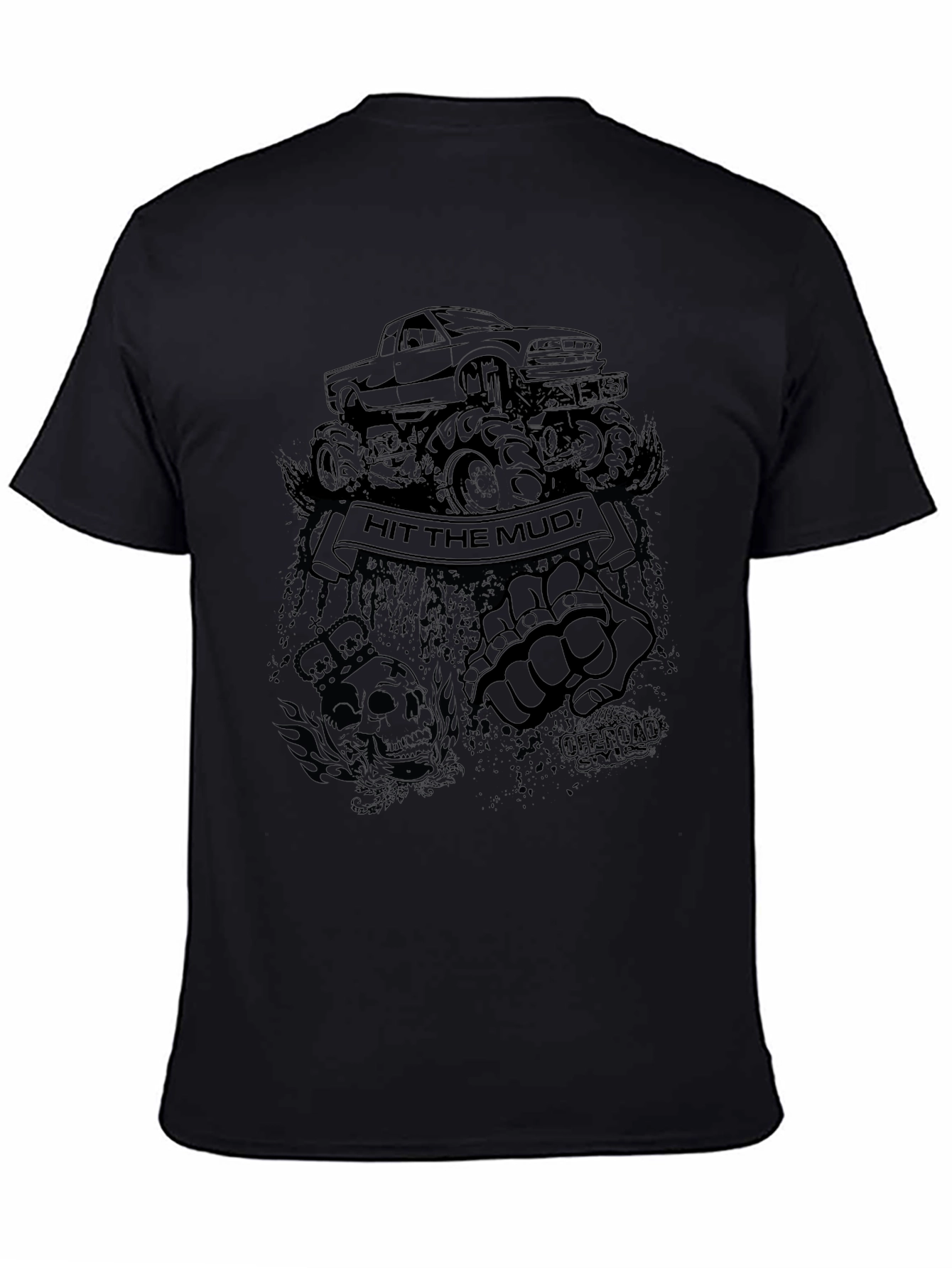 Hit the Mud Black Graphic T-Shirt