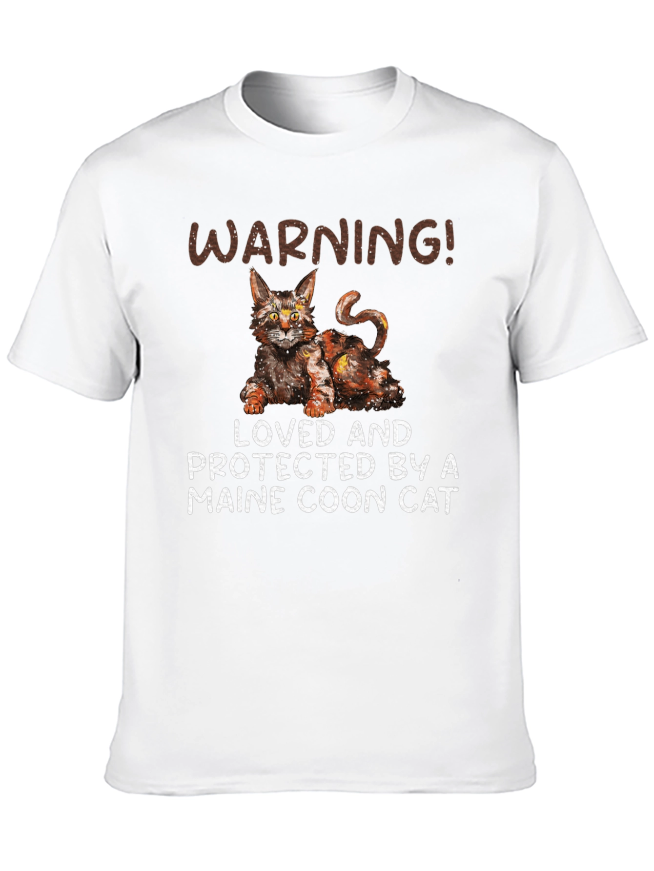 Maine Coon Cat T-Shirt - Warning! Loved and Protected
