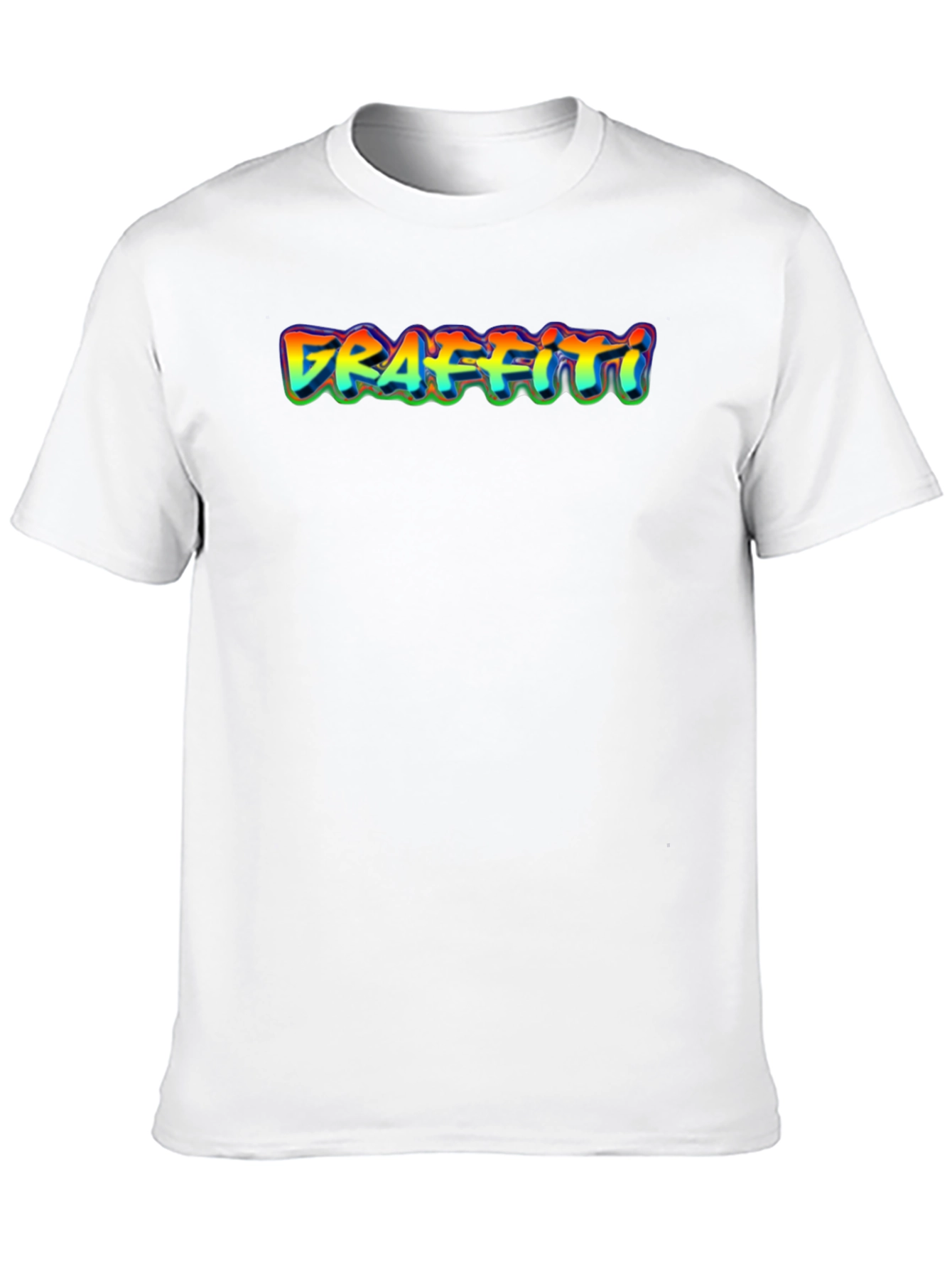 Graffiti Style Graphic Print Black T-Shirt
