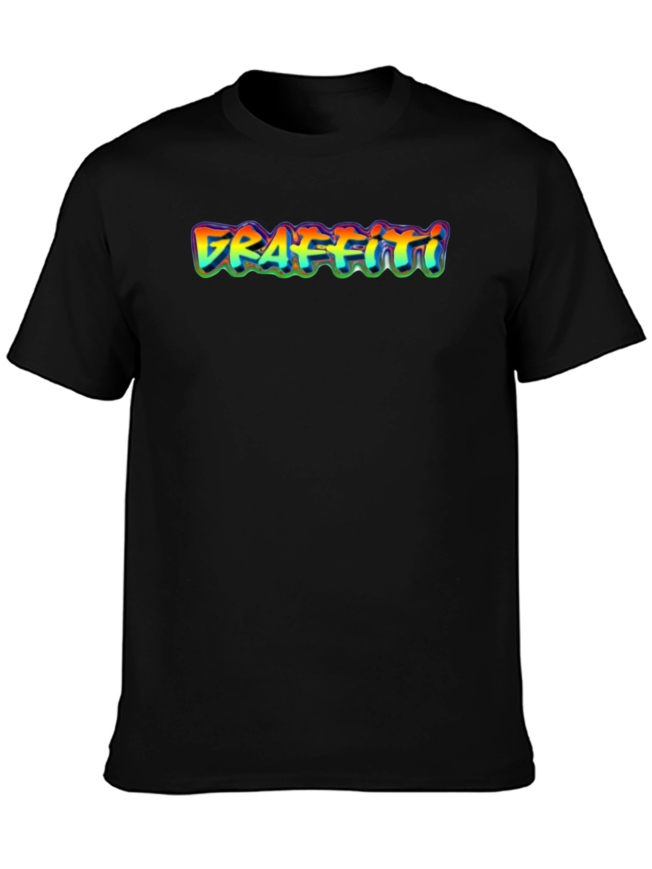 Graffiti Style Graphic Print Black T-Shirt
