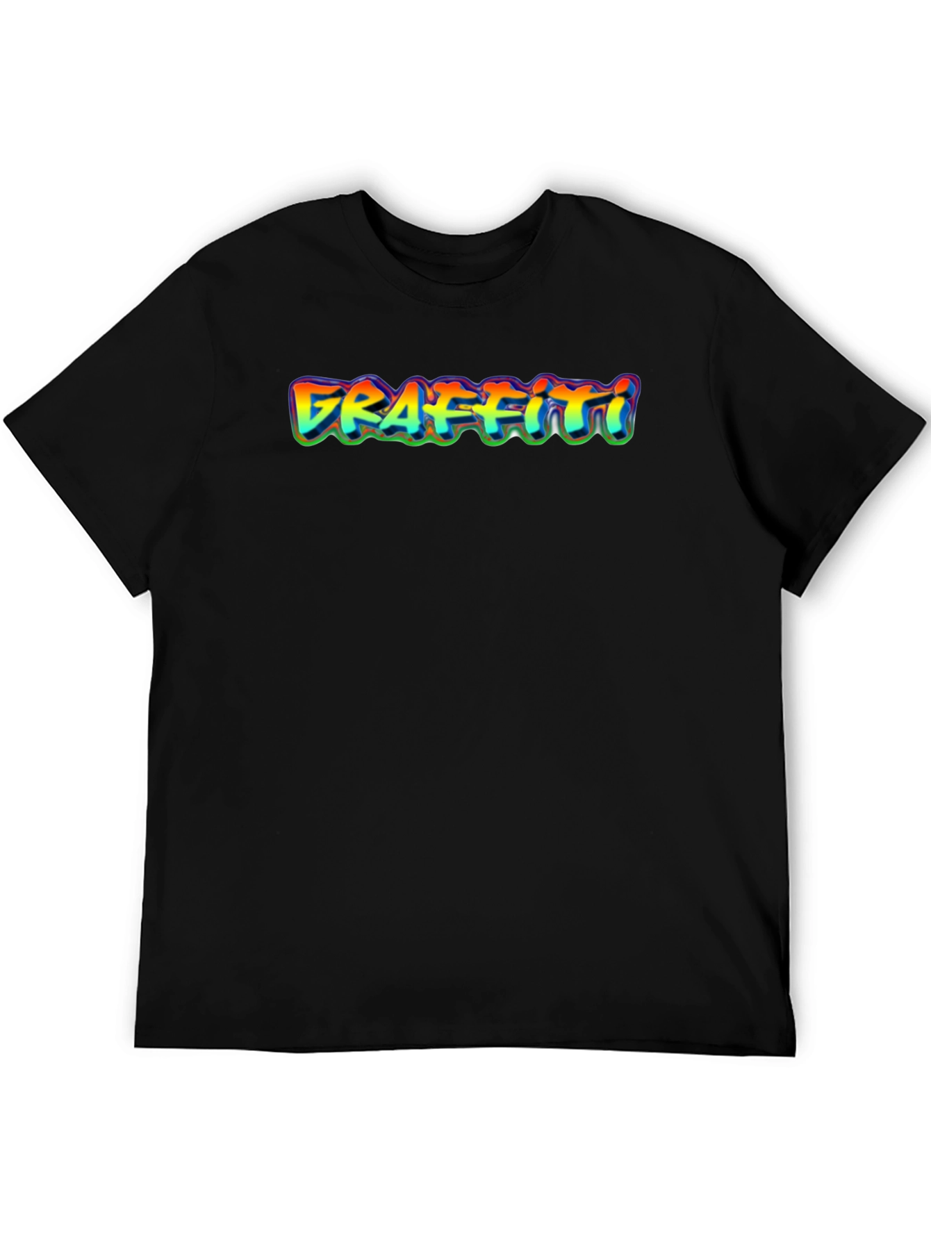 Graffiti Style Graphic Print Black T-Shirt