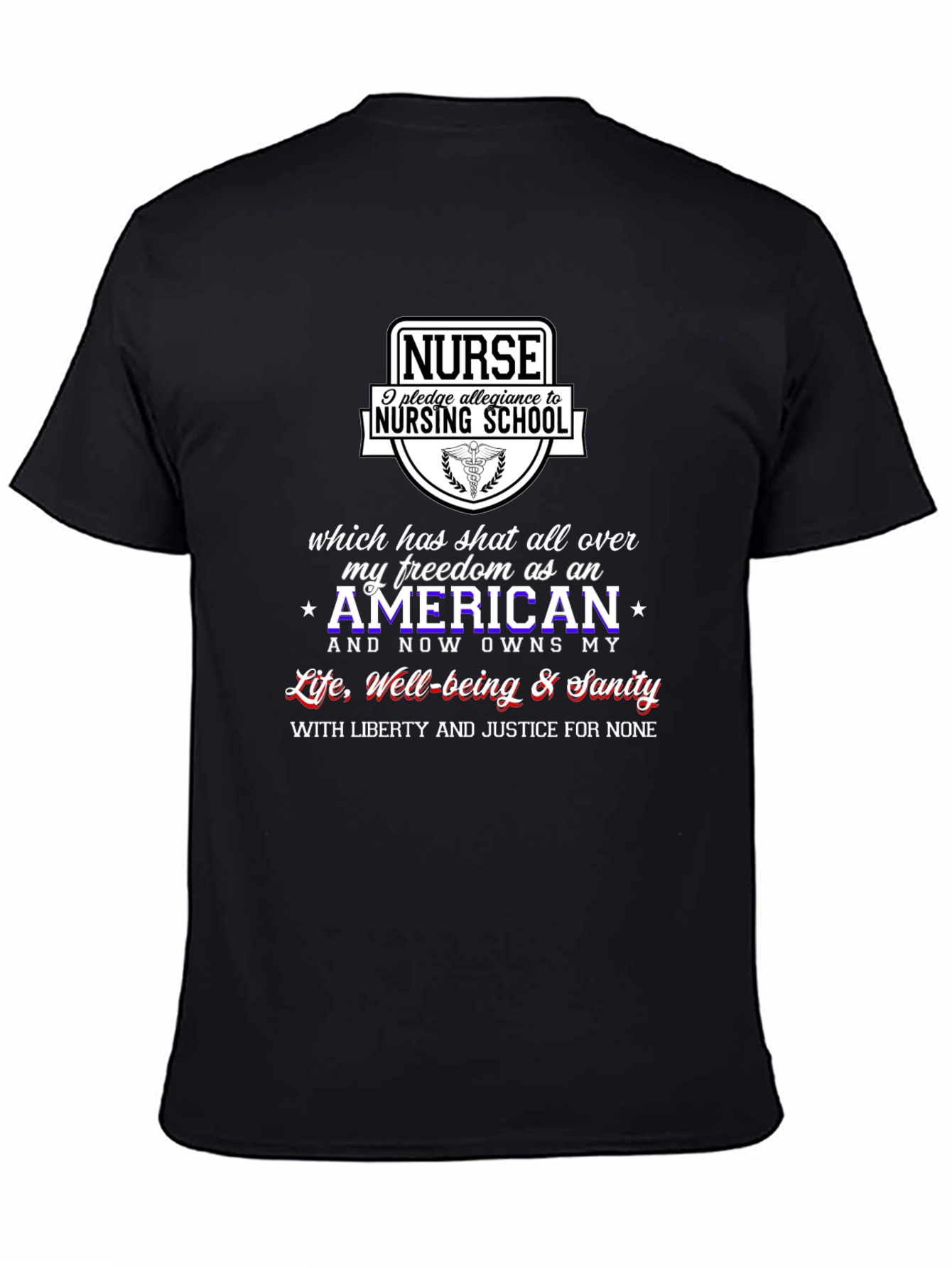 Nurse Nursing School Pledge Black T-Shirt