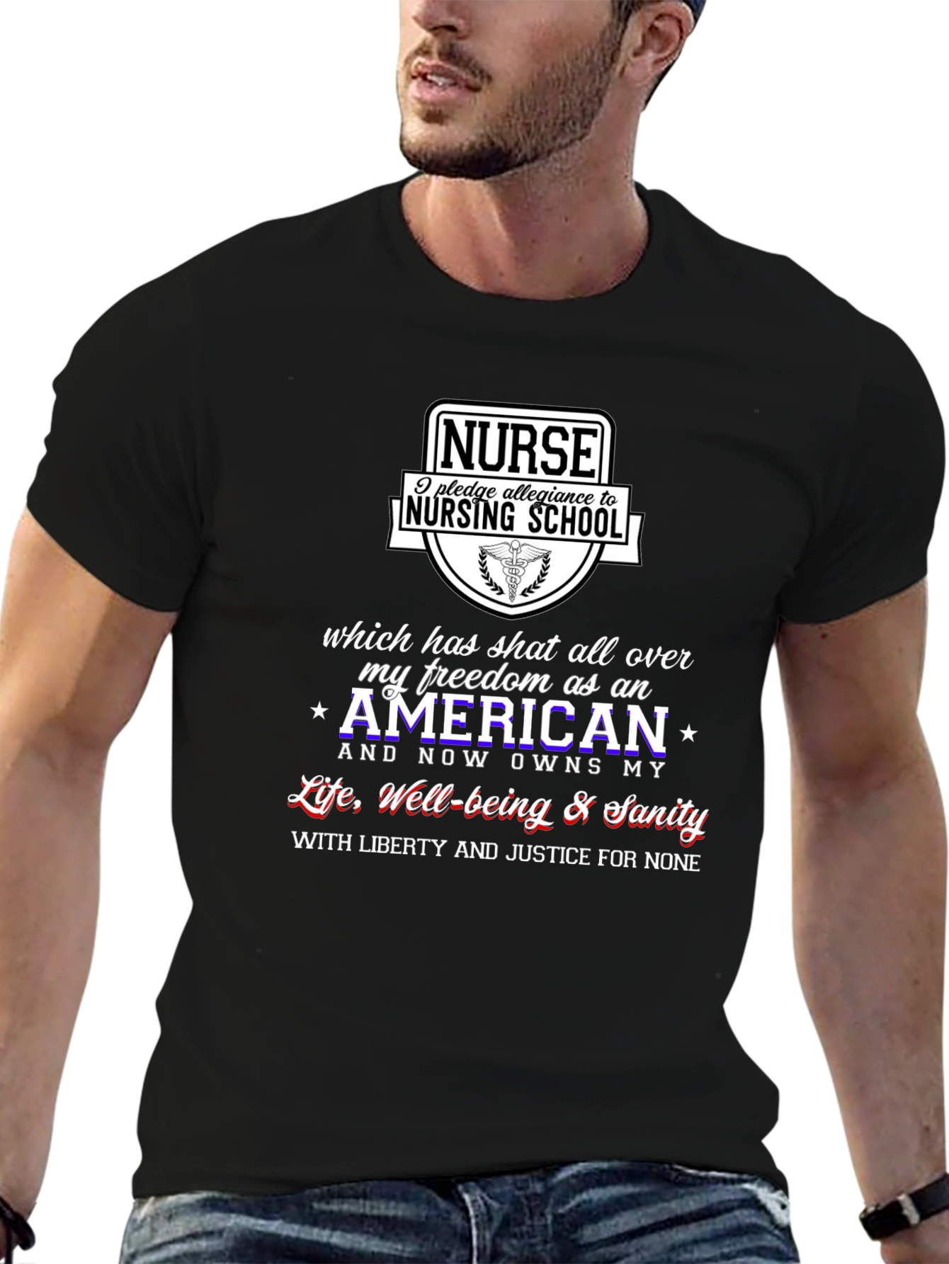 Nurse Nursing School Pledge Black T-Shirt